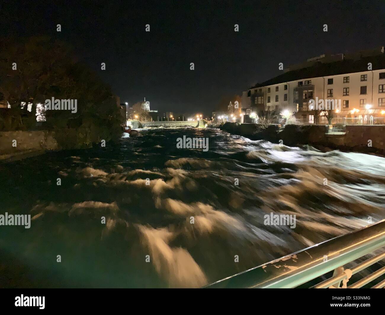 Corrie River in Flood, Ireland - Smartphone Captured Stock Image