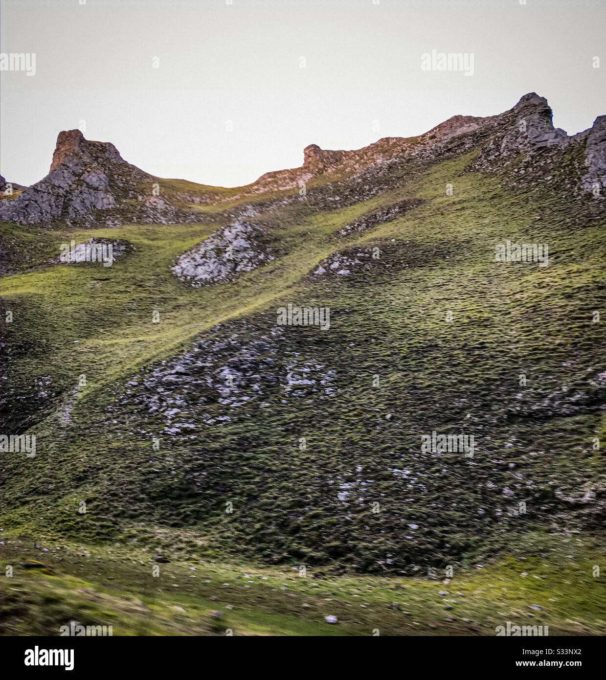Craggy valley in the Peak District Stock Photo