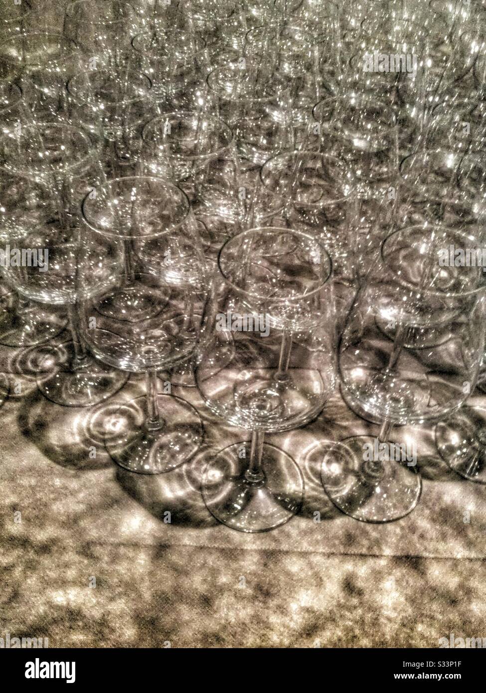 Clear Drinking Glasses - Smartphone Captured Stock Image
