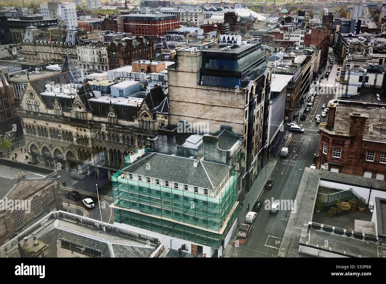 Glasgow city centre from above. Stock Photo