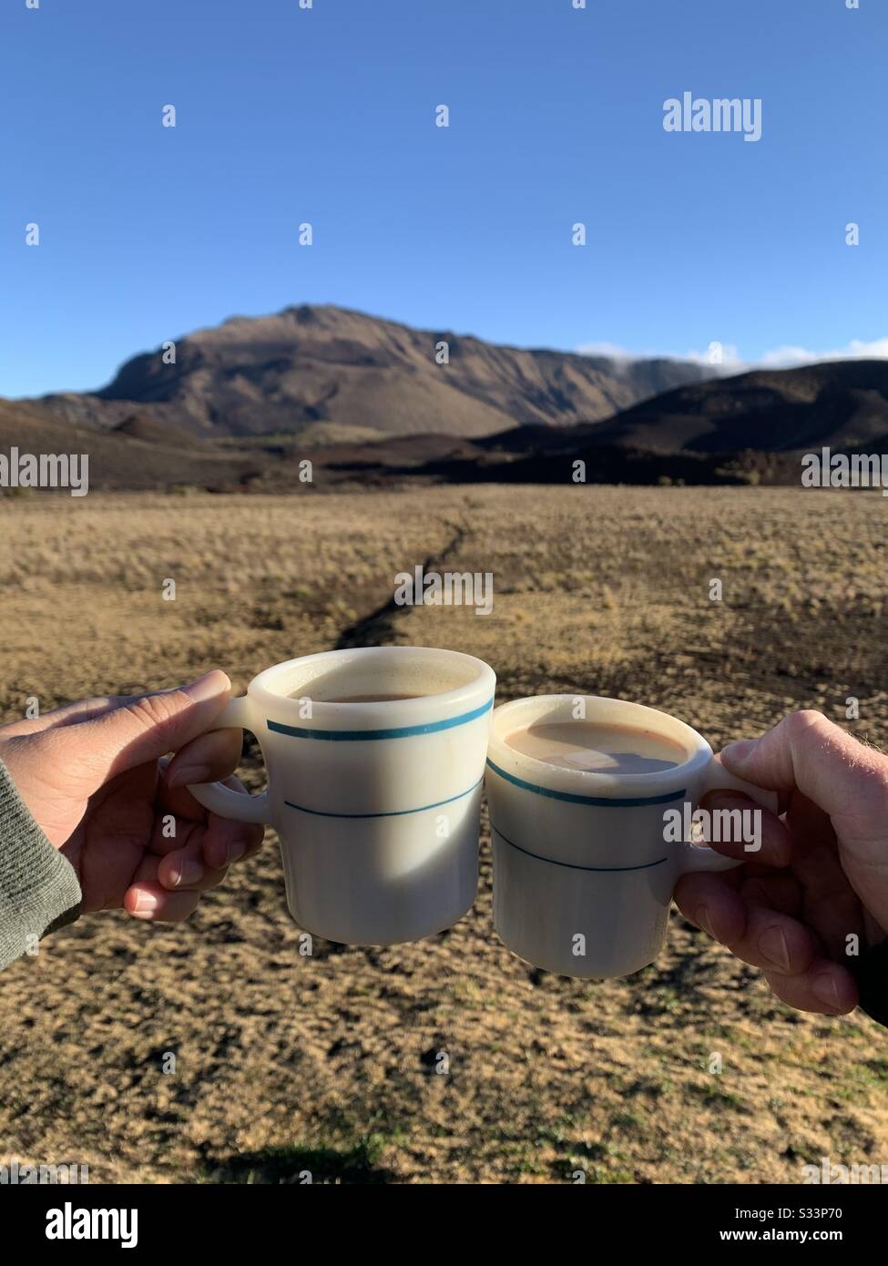 Camp coffee - Smartphone Captured Stock Image