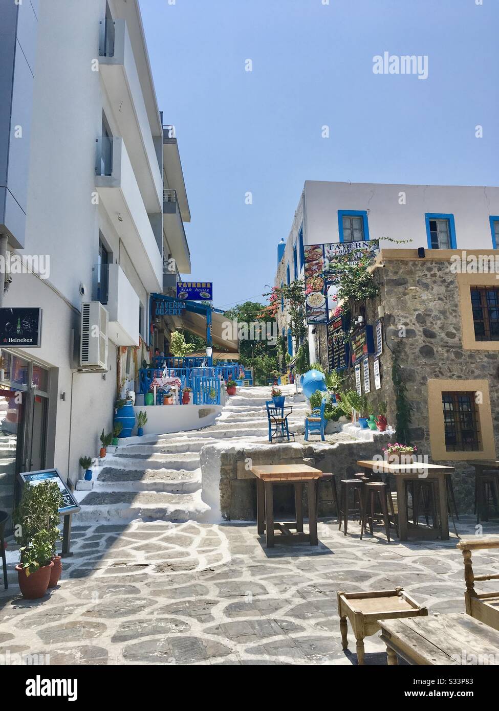 Greek taverna - Smartphone Captured Stock Image