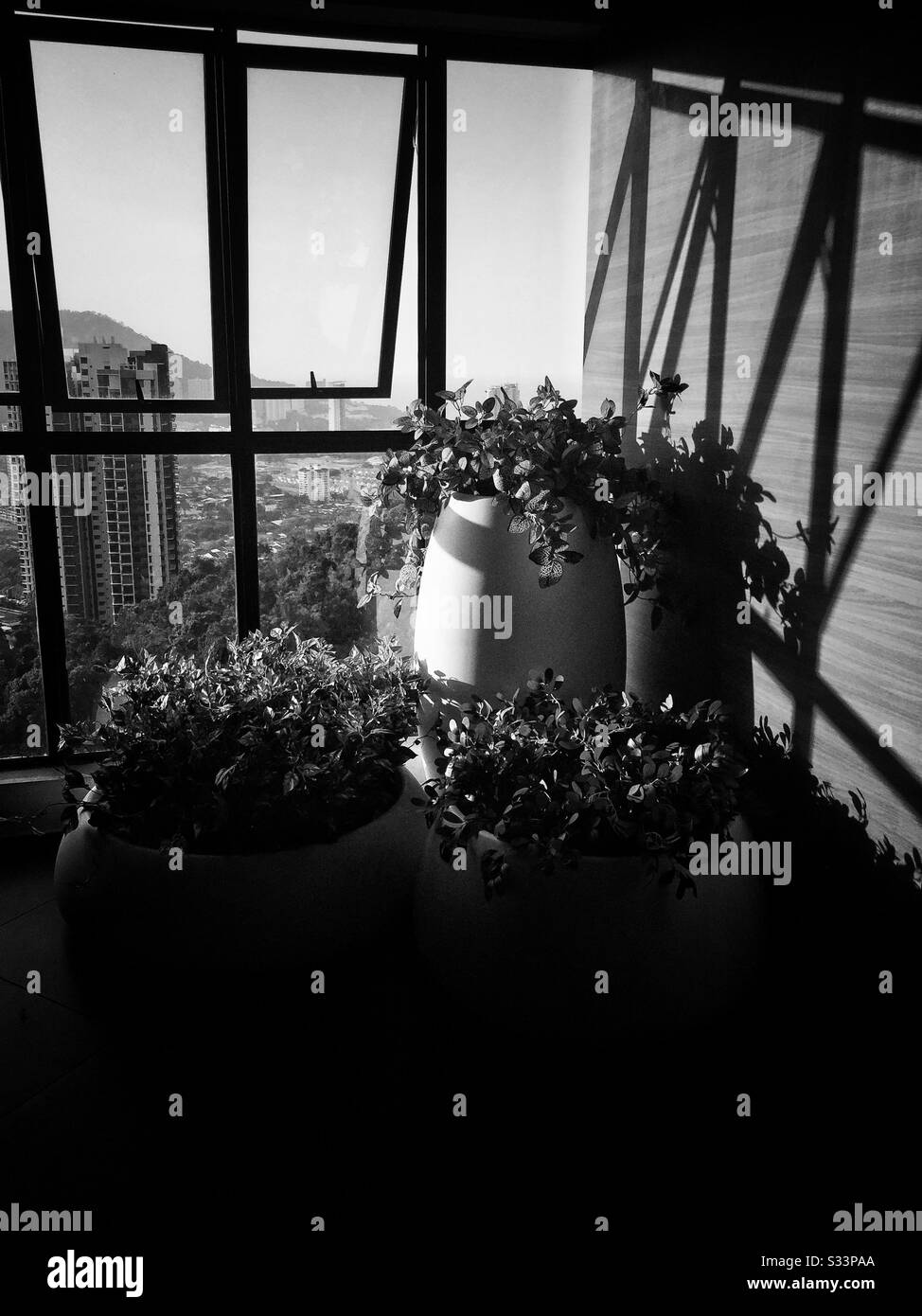 Roof top view at the high rise condo. - Smartphone Captured Stock Image