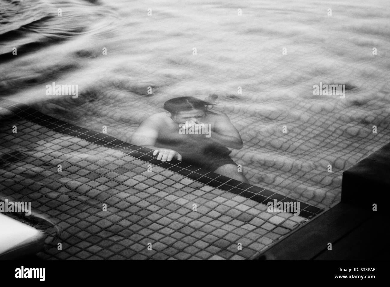 Pool dive. - Smartphone Captured Stock Image