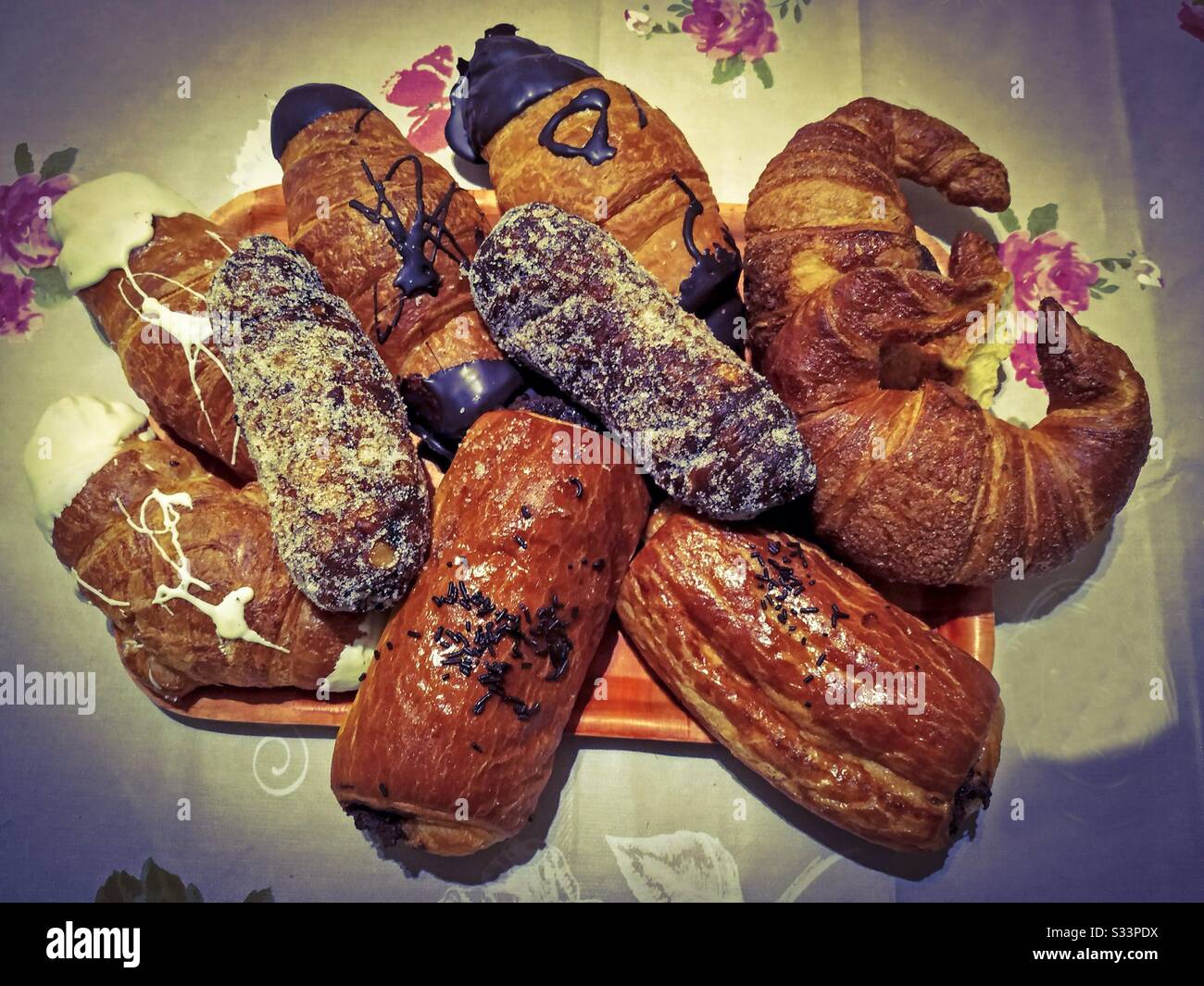 Assorted pastries for breakfast Stock Photo Alamy