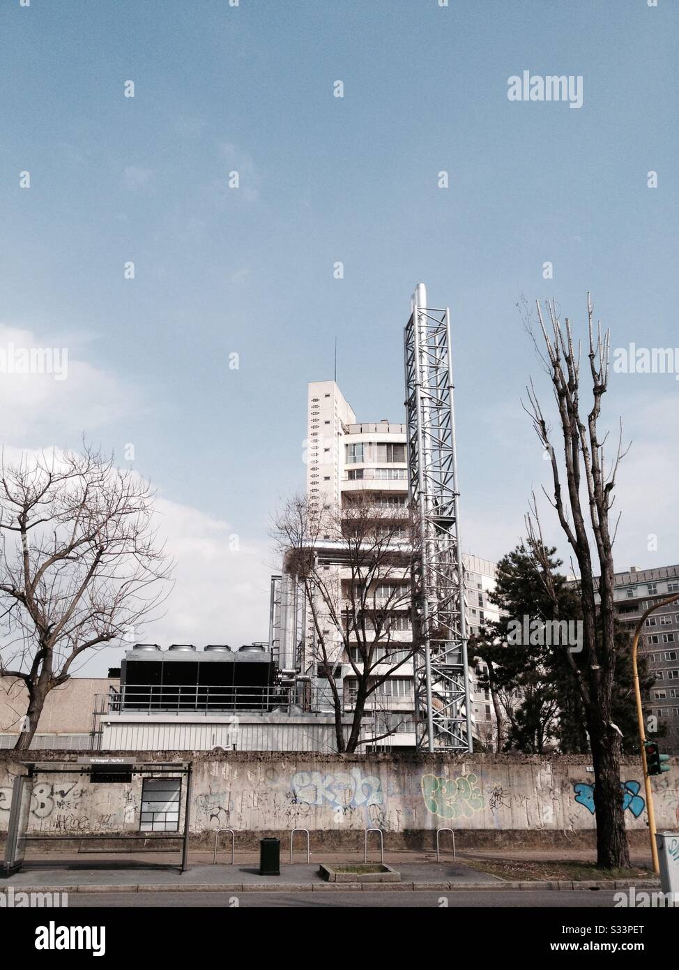 Ventilation system at San Carlo Hospital in Milan, Italy, 2018. - Smartphone Captured Stock Image