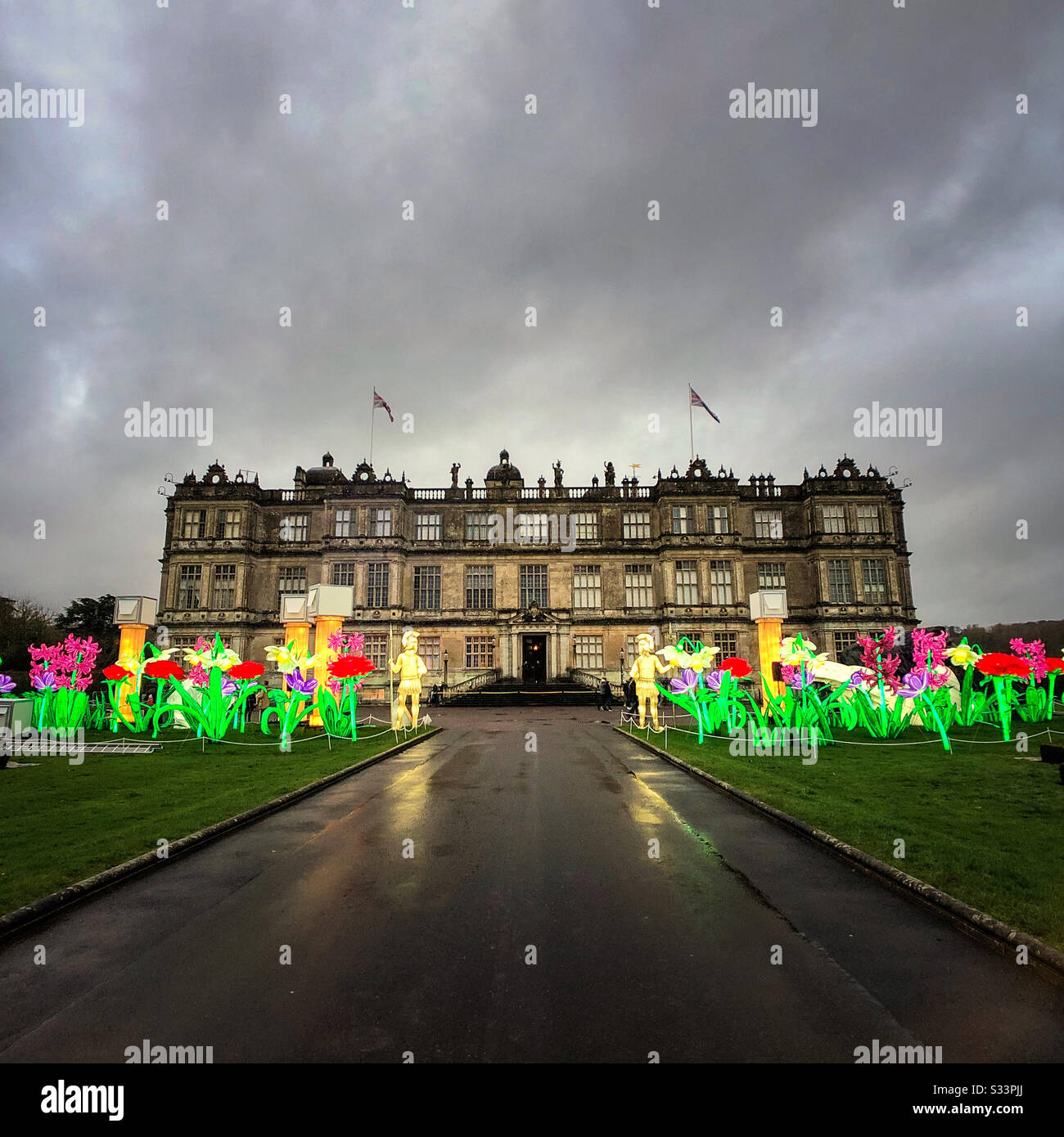 Longleat house and the Festival of Lights. - Smartphone Captured Stock Image