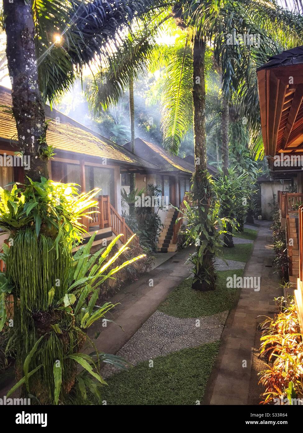 Guest accommodation at Mason Elephant Safari Park & Lodge, Taro, Bali, Indonesia - Smartphone Captured Stock Image