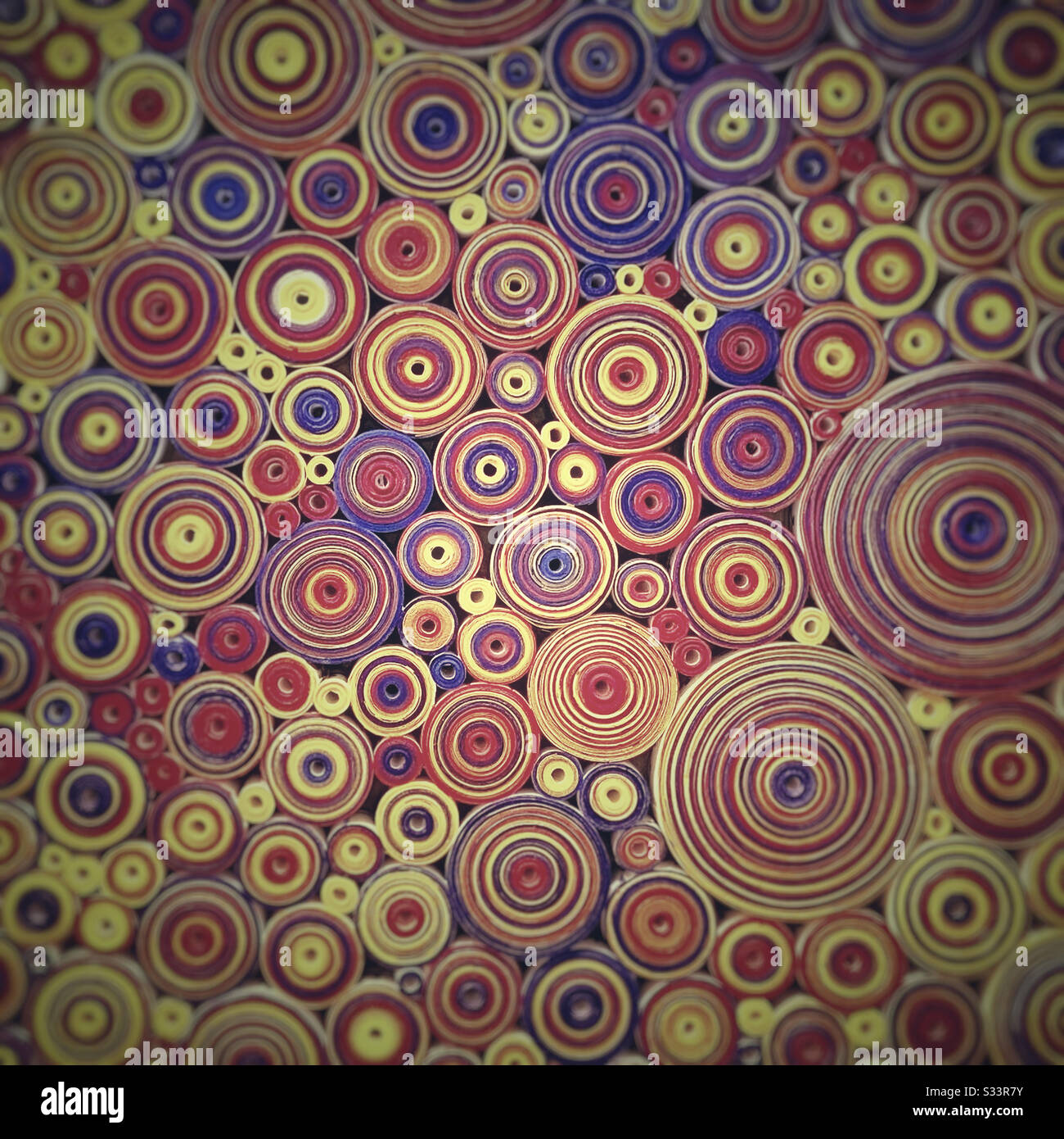 Altered section of an abstract painting of circles - Smartphone Captured Stock Image