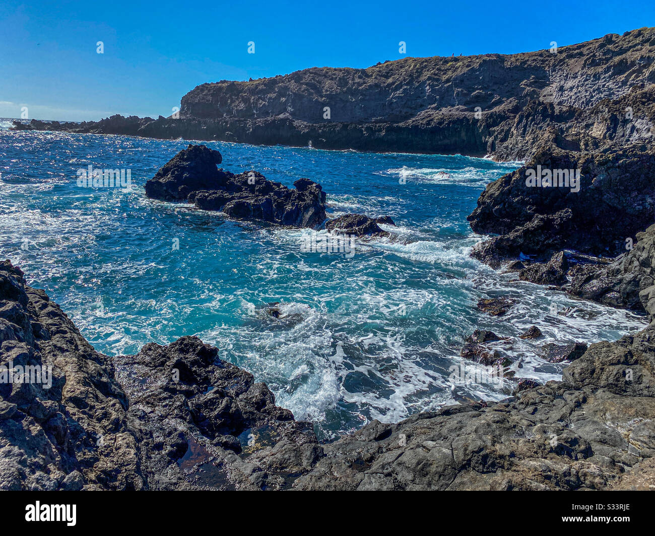 Vista de la costa de los Cancajos en la isla de La Palma archipiélago canario España Stock Photo