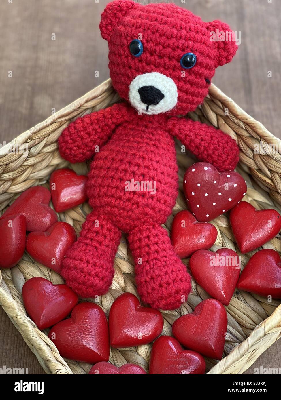 My lovely red wool bear Stock Photo