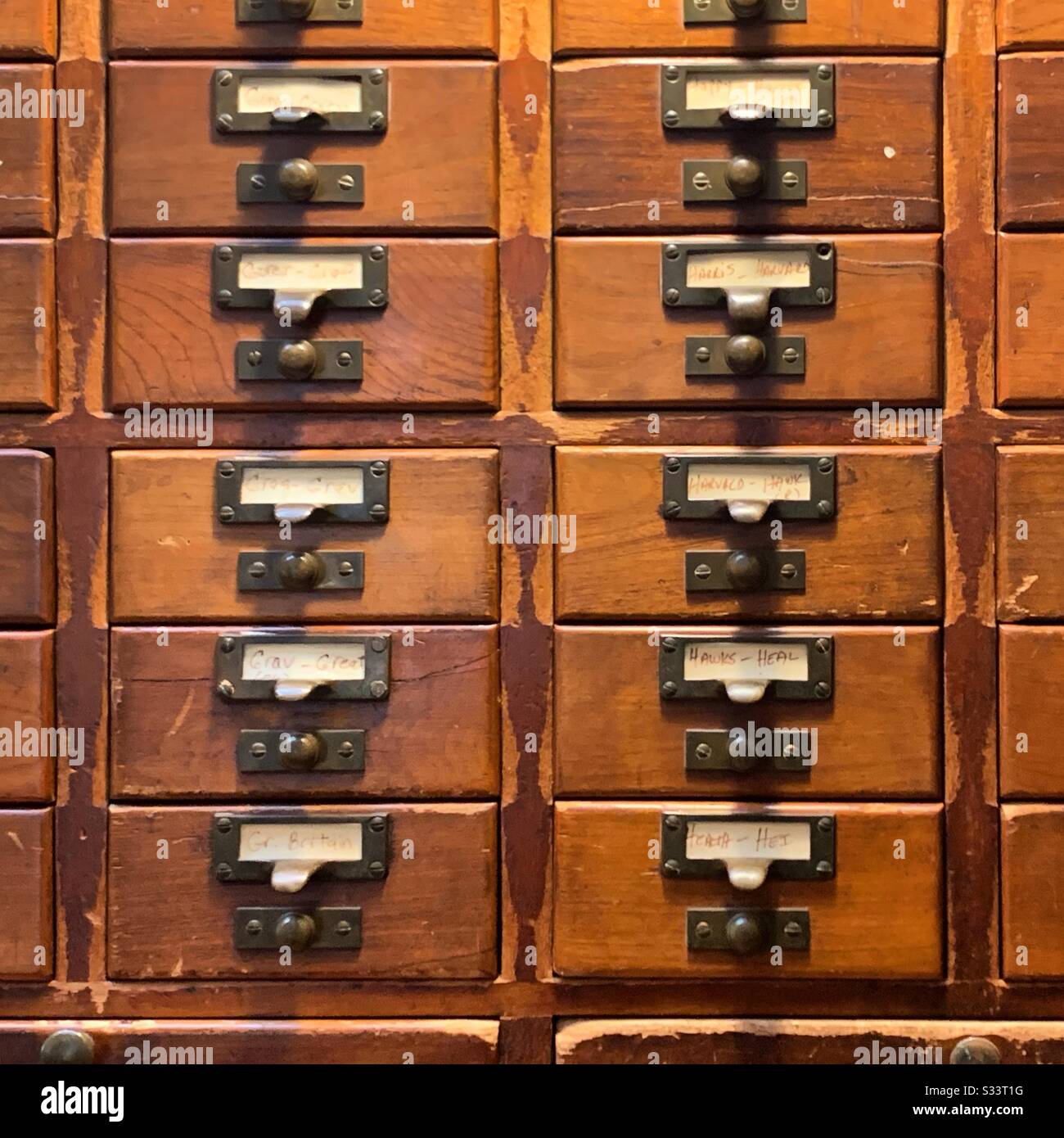 Card catalogue, Providence Athenaeum, Providence, Rhode Island, United States - Smartphone Captured Stock Image