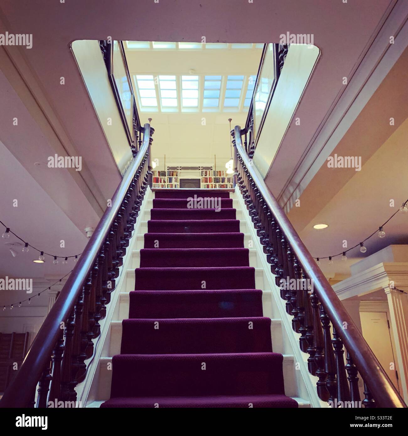 Stairway, Providence Athenaeum, Providence, Rhode Island, United States - Smartphone Captured Stock Image