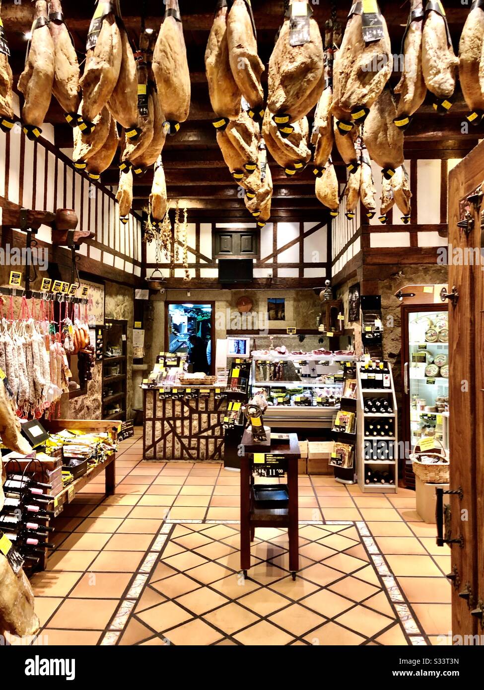 Spanish iberico ham shop in Salamanca Stock Photo