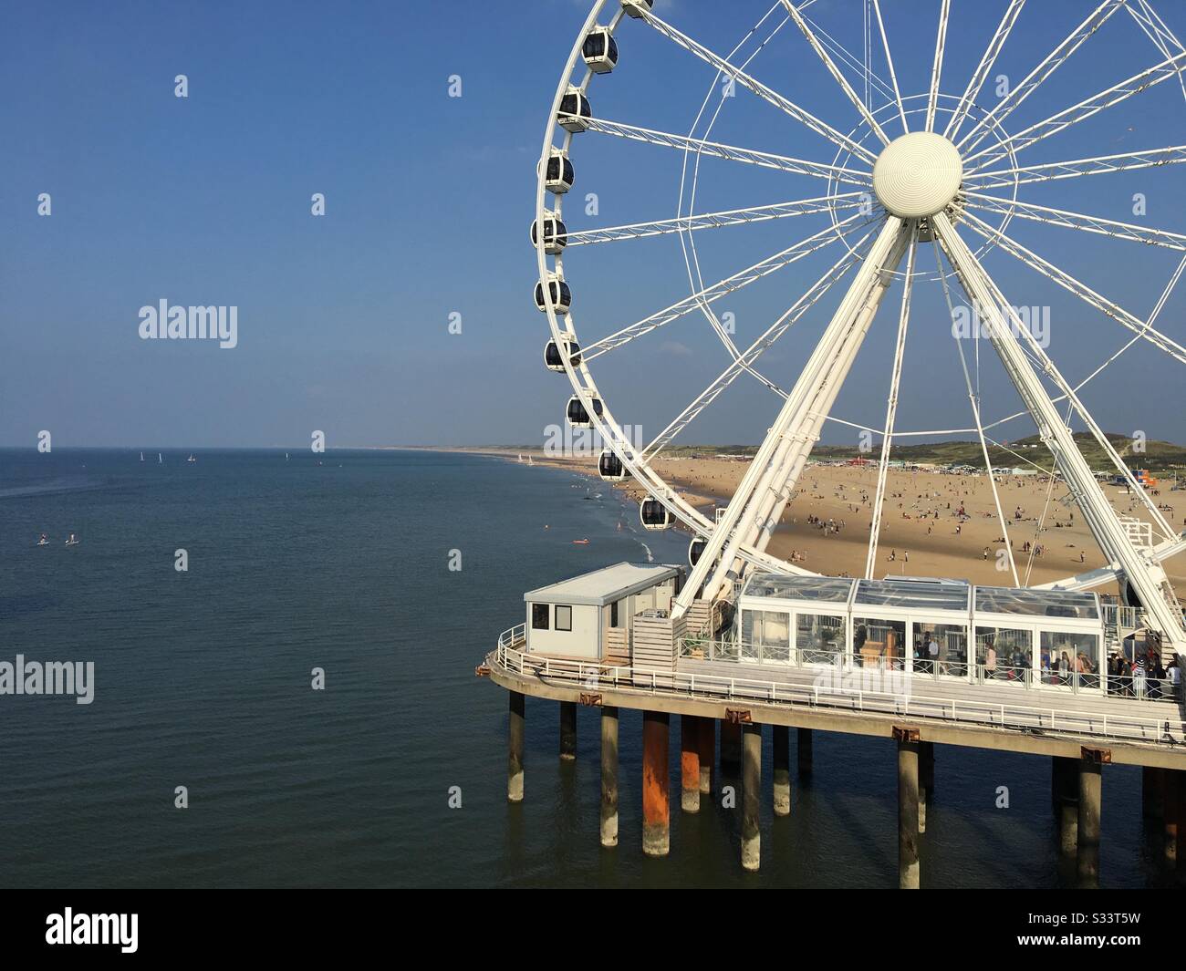 Ferris Wheel at Scheveningen  beach, The Hague, Netherlands Stock Photo