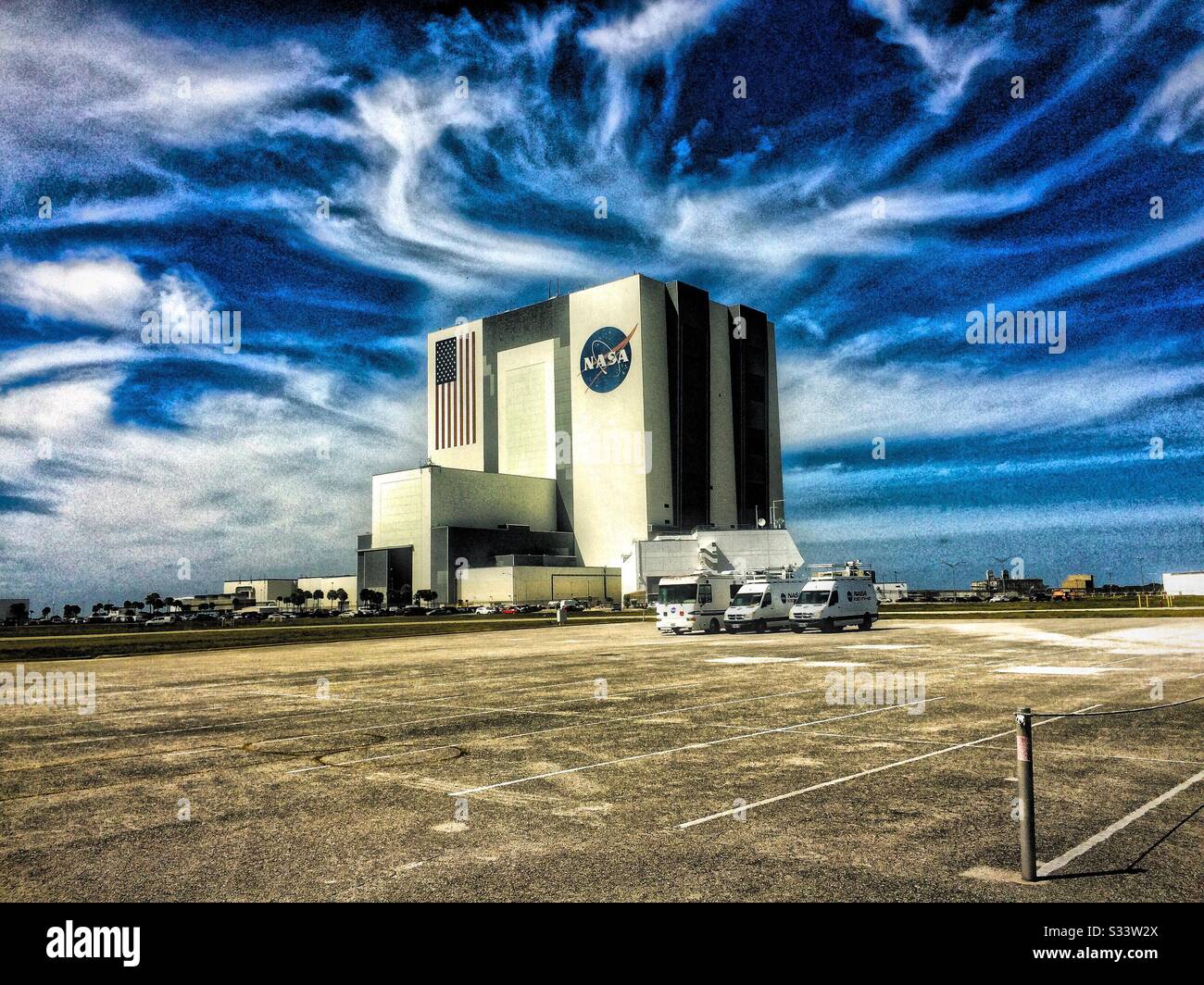 Vehicle Assembly Building at the Kennedy Space Centre, Merritt Island, Brevard County, Florida - Smartphone Captured Stock Image