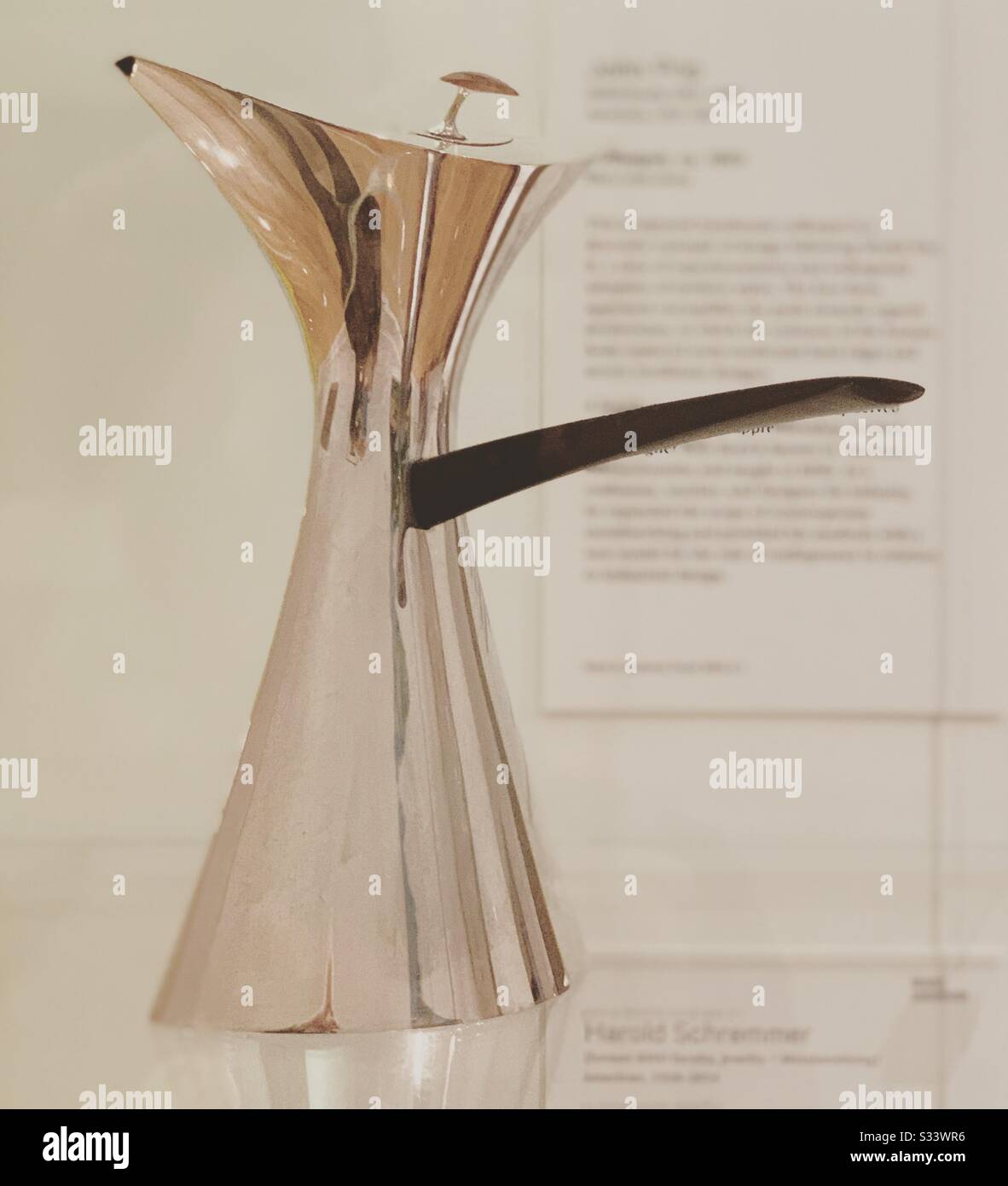 Coffee pot ca 1960 by John Prip at The RISD Museum, Providence, Rhode Island - Smartphone Captured Stock Image
