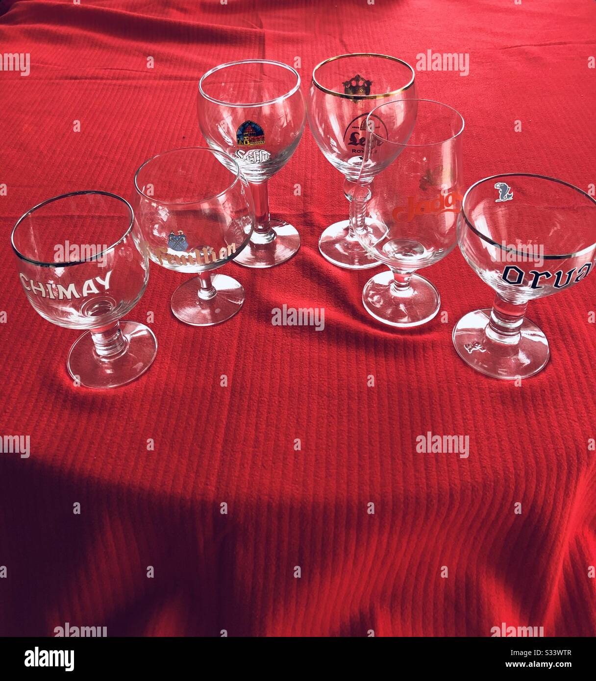 Belgian beer glasses Stock Photo Alamy