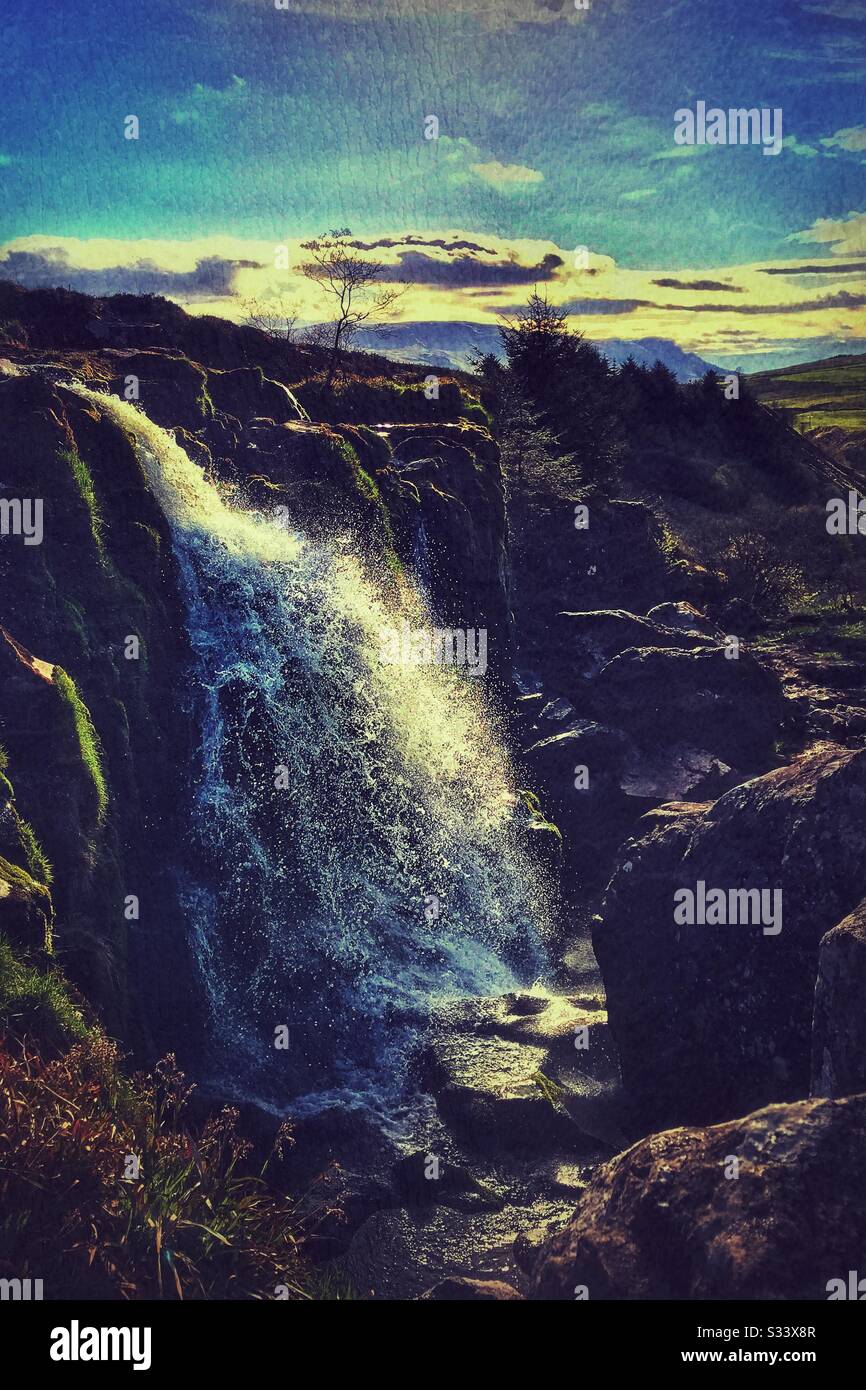 Loup of Fintry waterfall on the river Endrick, Scotland Stock Photo - Alamy