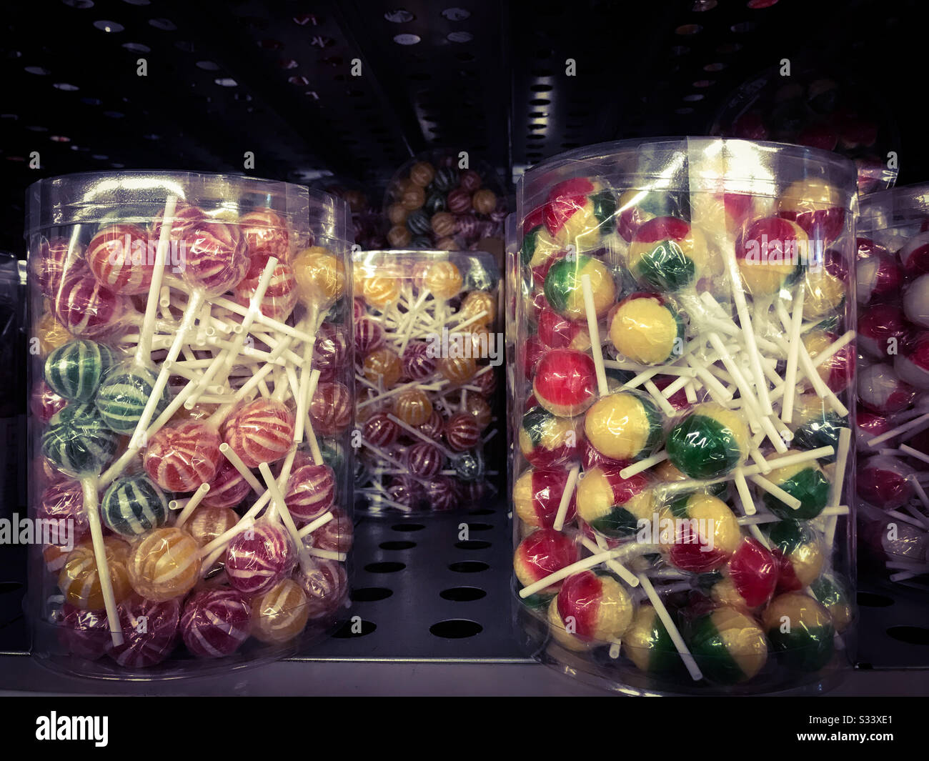 Round colorful candy lollipops Stock Photo Alamy