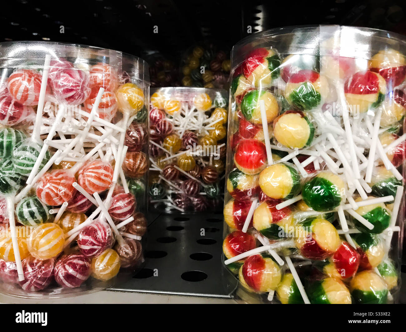 Round colorful candy lollipops Stock Photo Alamy
