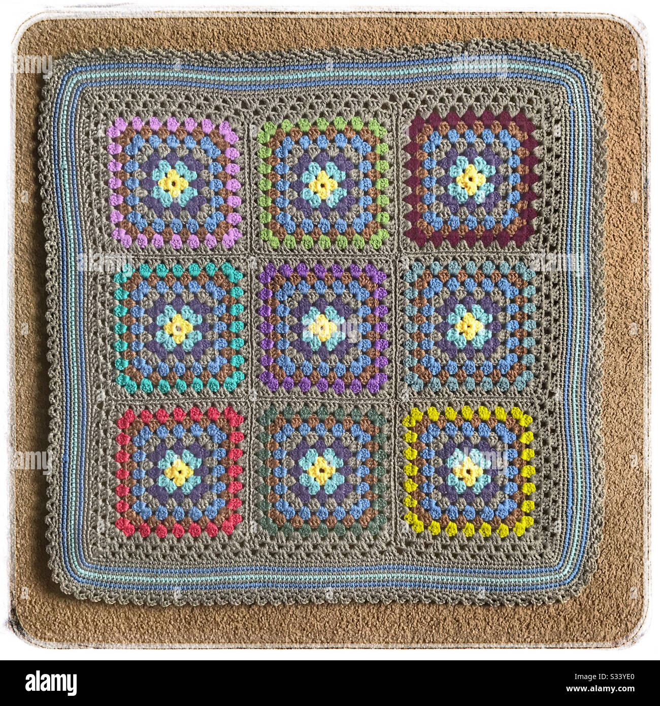 Crocheted baby blanket. - Smartphone Captured Stock Image