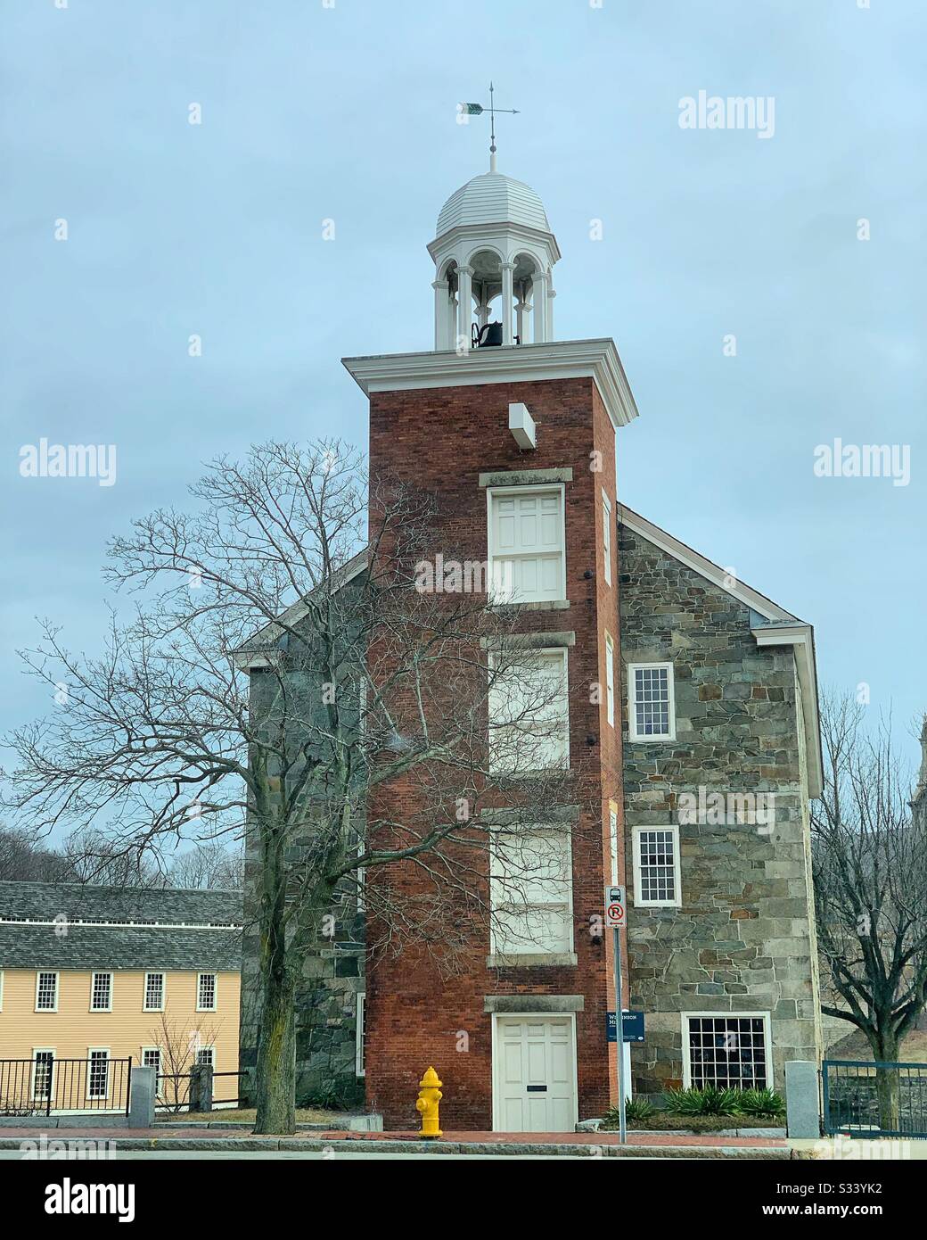 Wilkinson Mill, Old Slater Mill National Historic Landmark, Pawtucket, Rhode Island, United States - Smartphone Captured Stock Image