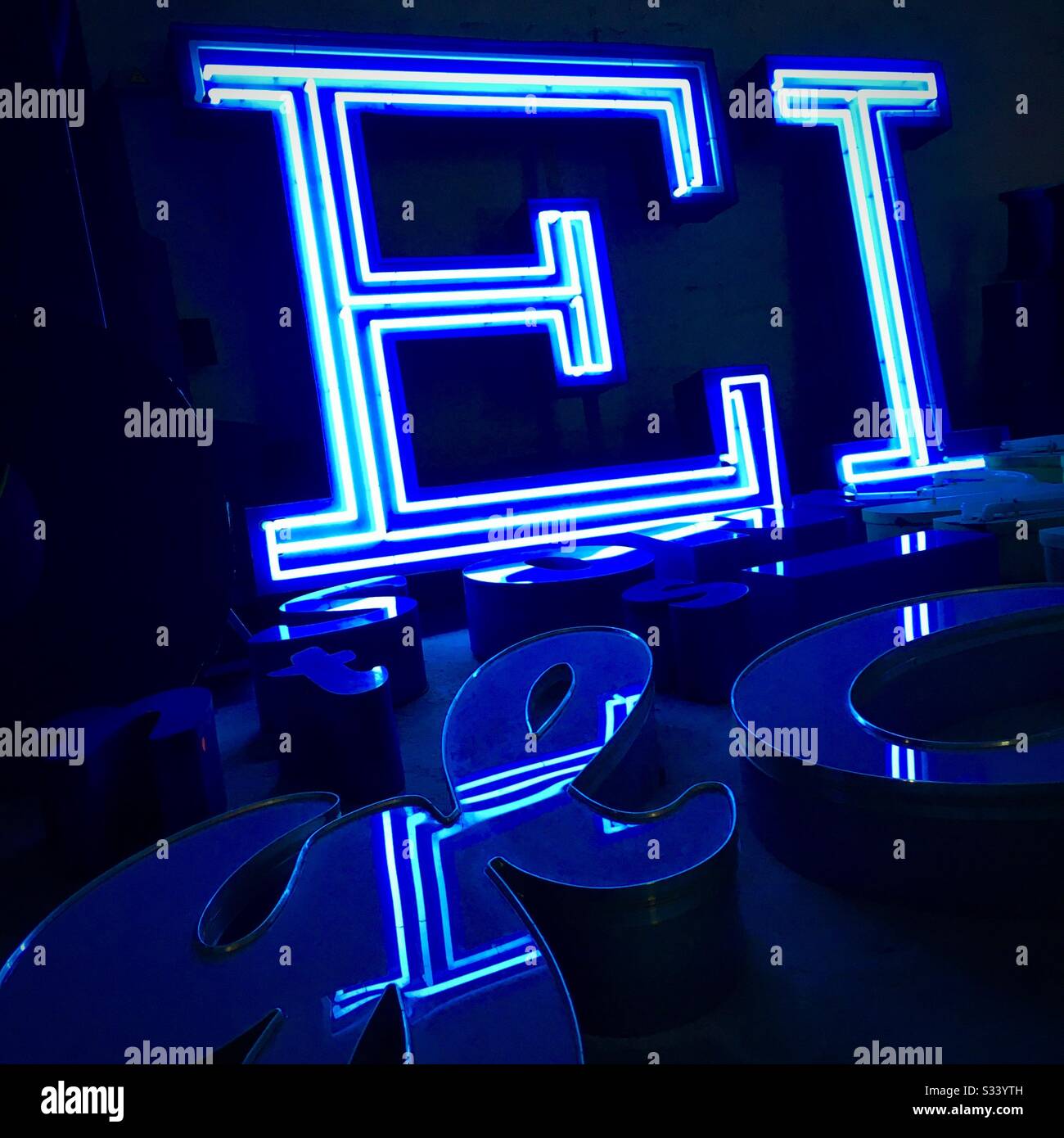 Neon Letters In The Buchstabenmuseum In Berlin Stock Photo Alamy