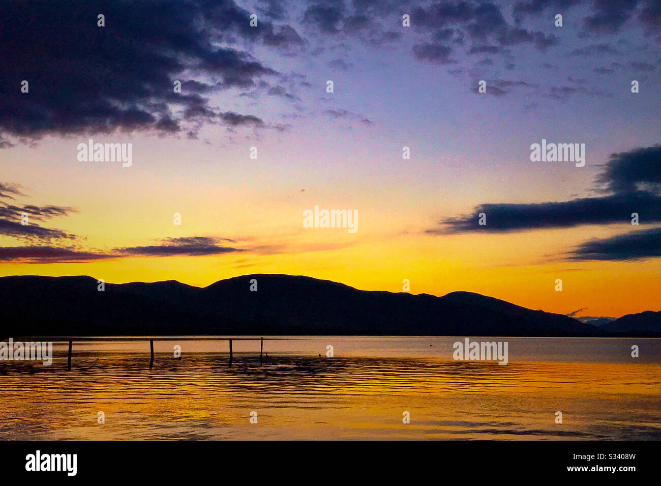 Sunset over Loch Lomond, Scotland. - Smartphone Captured Stock Image