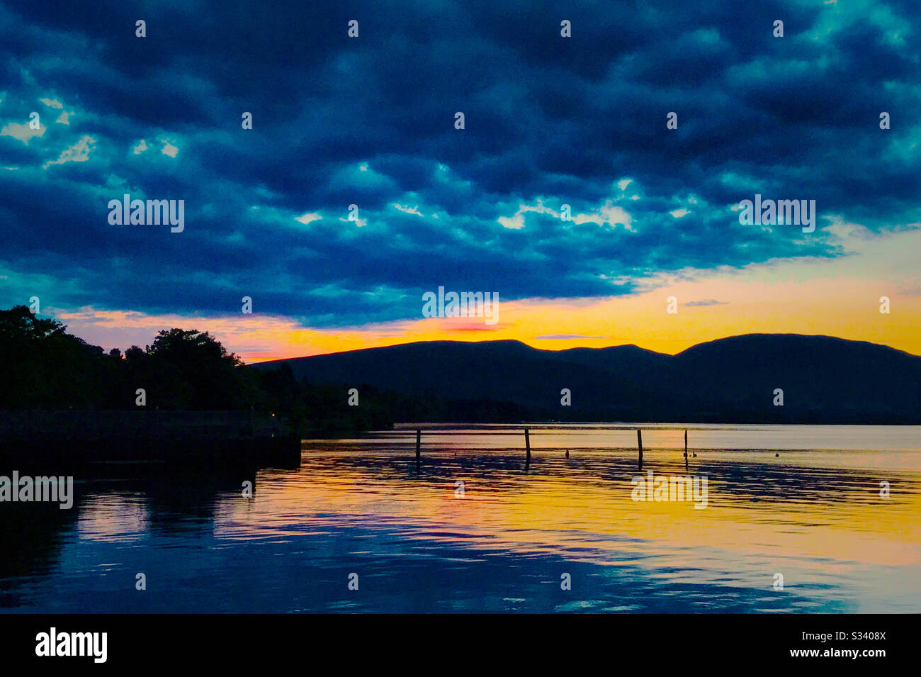 Sunset over Loch Lomond, Scotland. - Smartphone Captured Stock Image