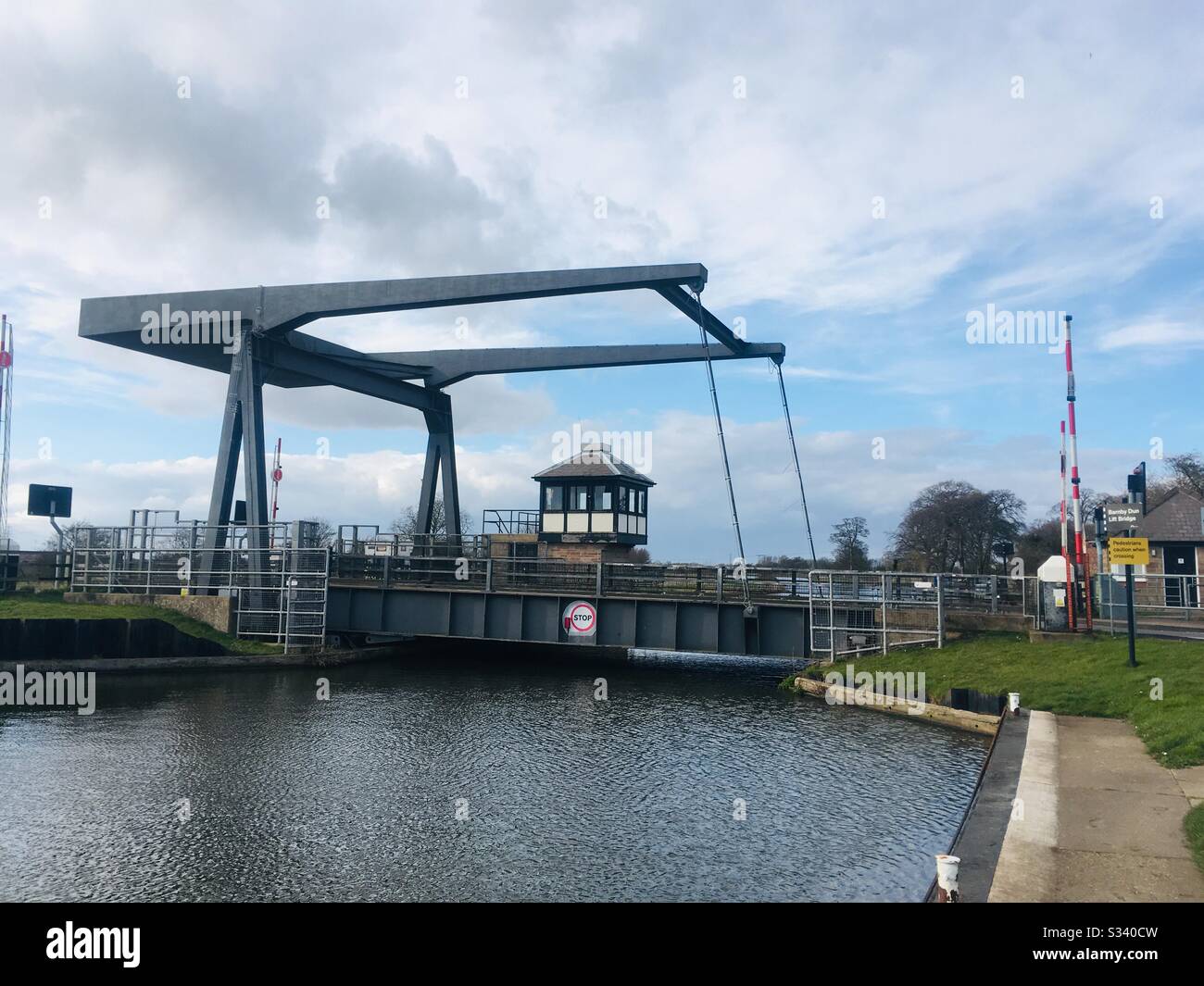 Barnby Dun Lift Bridge, Over the River Don Navigation, Doncaster, South Yorkshire Stock Photo