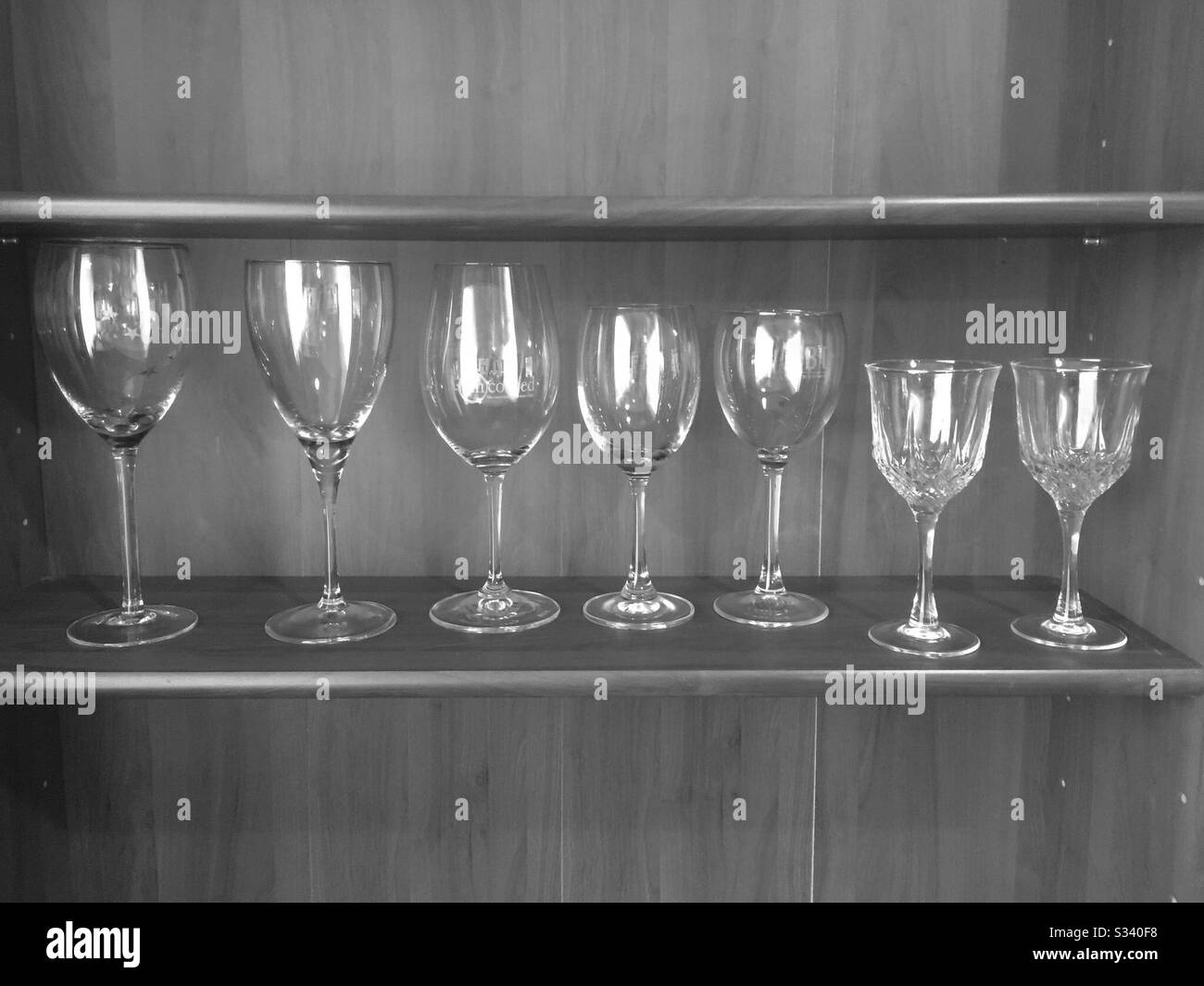 A selection of drinking glasses Stock Photo