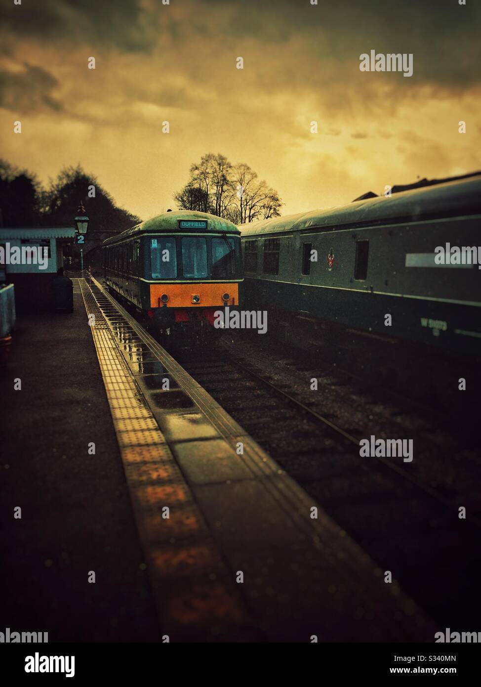 Atmospheric image of Ecclesbourne Valley Railway platform. - Smartphone Captured Stock Image