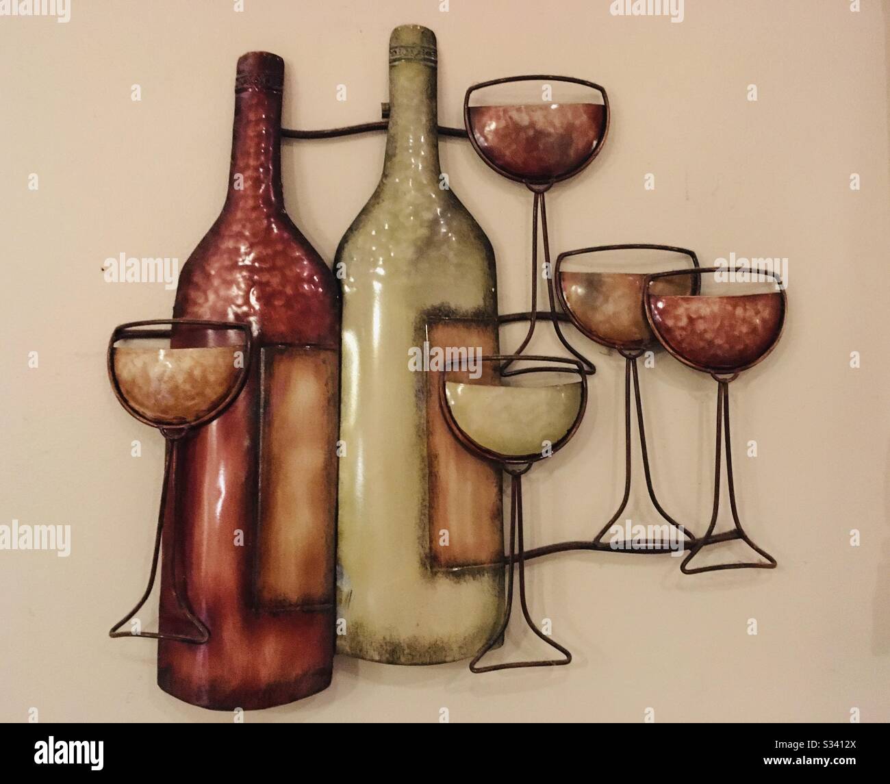 Wine bottle wall art Stock Photo Alamy