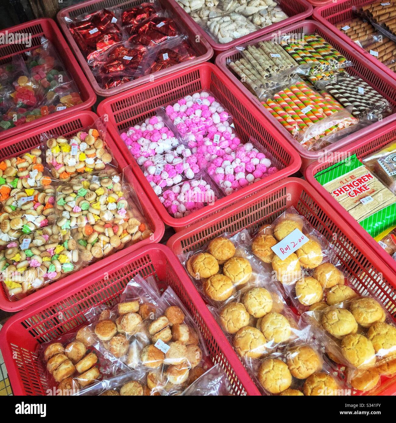 Cakes and confectionery for sale, Kuala Lumpur, Malaysia Stock Photo