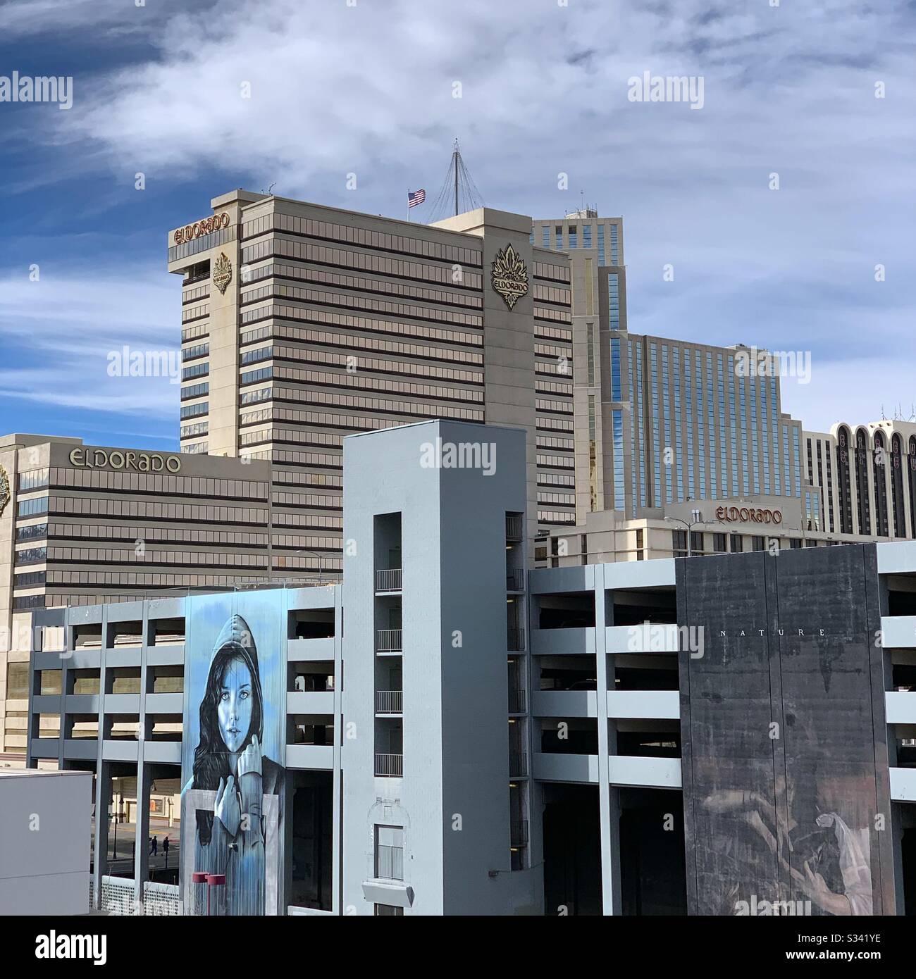 Eldorado Casino and other buildings in Downtown Reno, Nevada, United States Stock Photo