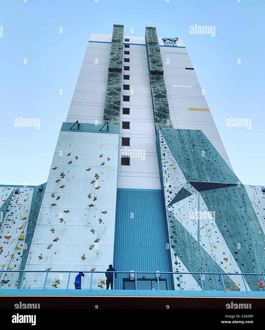 BaseCamp climbing wall, Whitney Peak Hotel, Reno, Nevada, United States. The world’s tallest