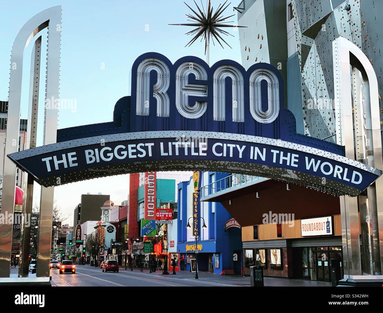 Reno Arch, Downtown Reno, Nevada, United States Stock Photo Alamy