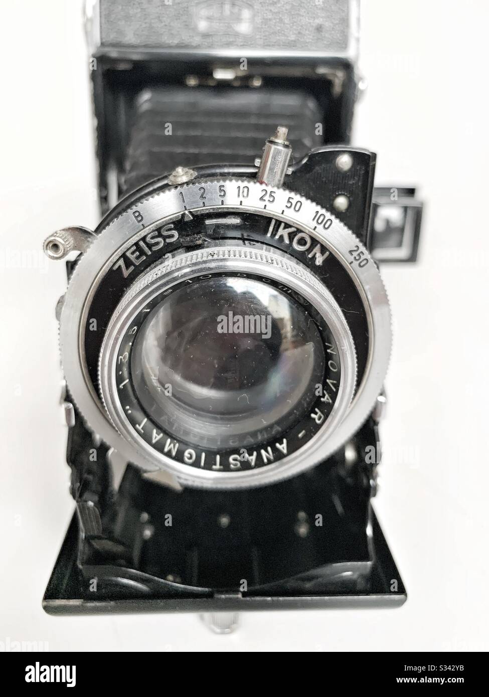Zeiss ikon vintage camera close up of front , lens - Smartphone Captured Stock Image