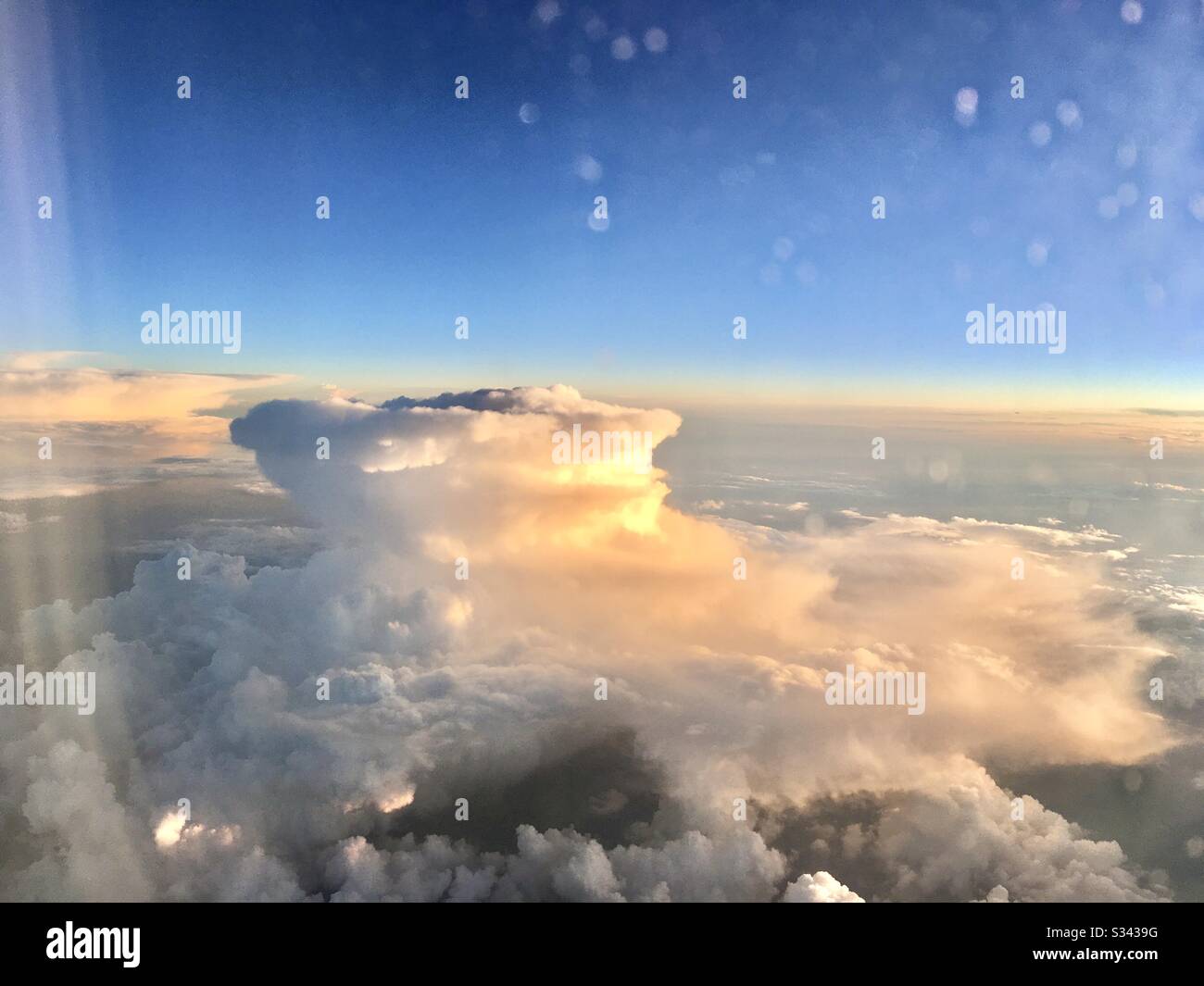 Cloud formation from a plane - Smartphone Captured Stock Image