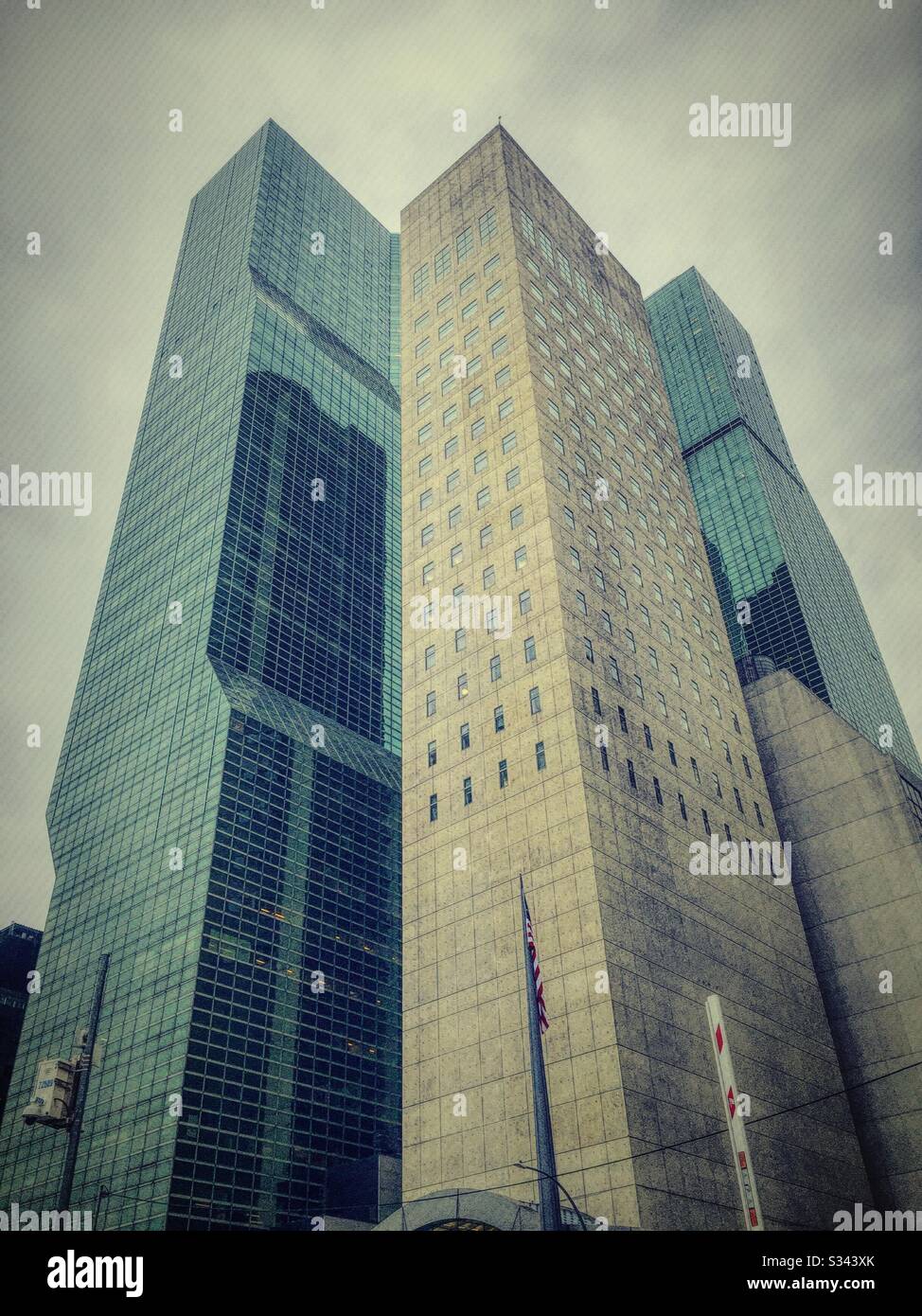 Ronald H Brown United States Mission to the United Nations building is across from United Nations headquarters in New York City on first Avenue, USA - Smartphone Captured Stock Image