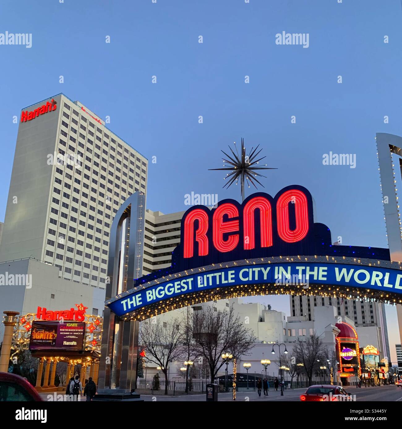 Reno Arch, Downtown Reno, Nevada, United States Stock Photo Alamy