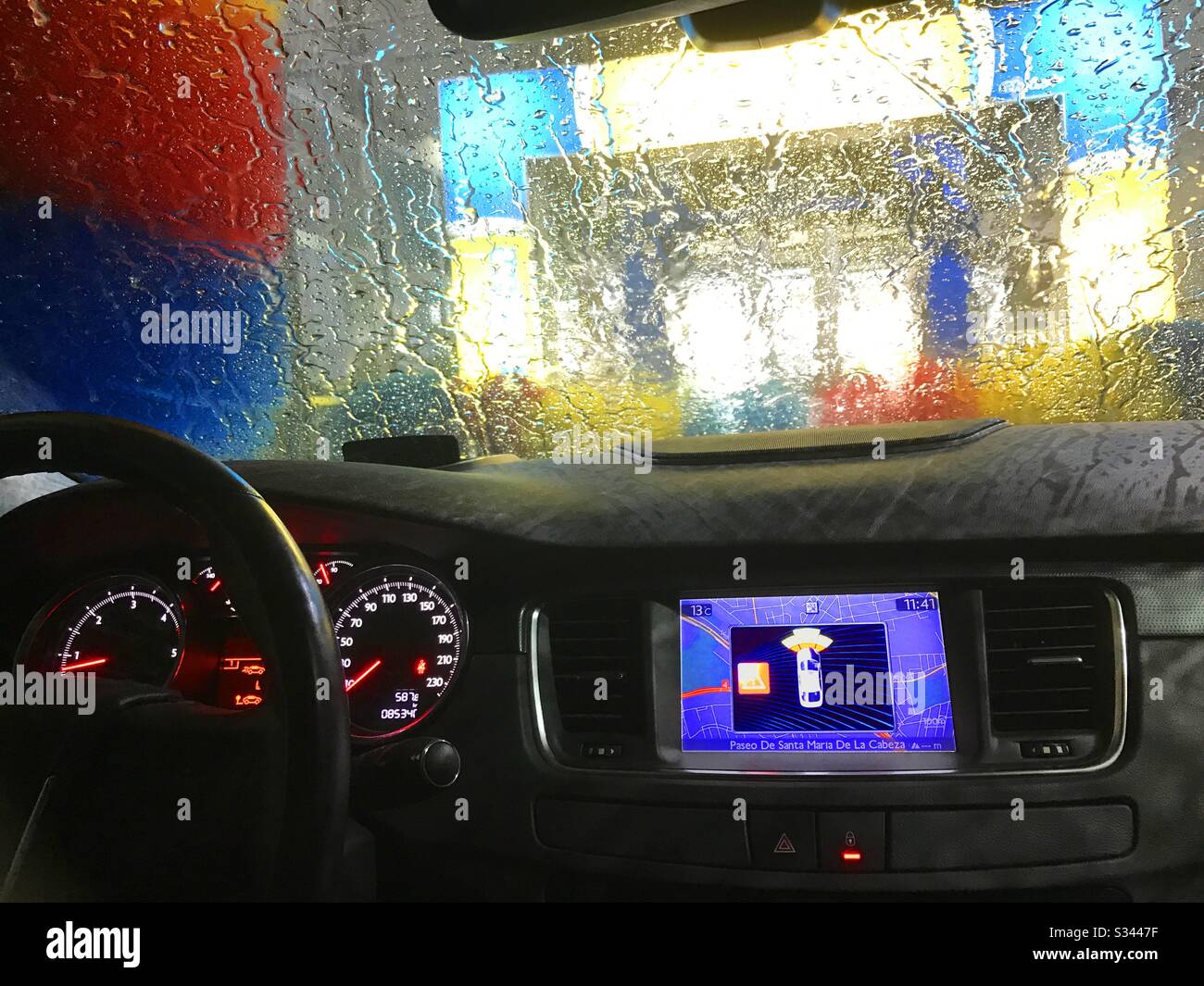 Car washing and dashboard. - Smartphone Captured Stock Image