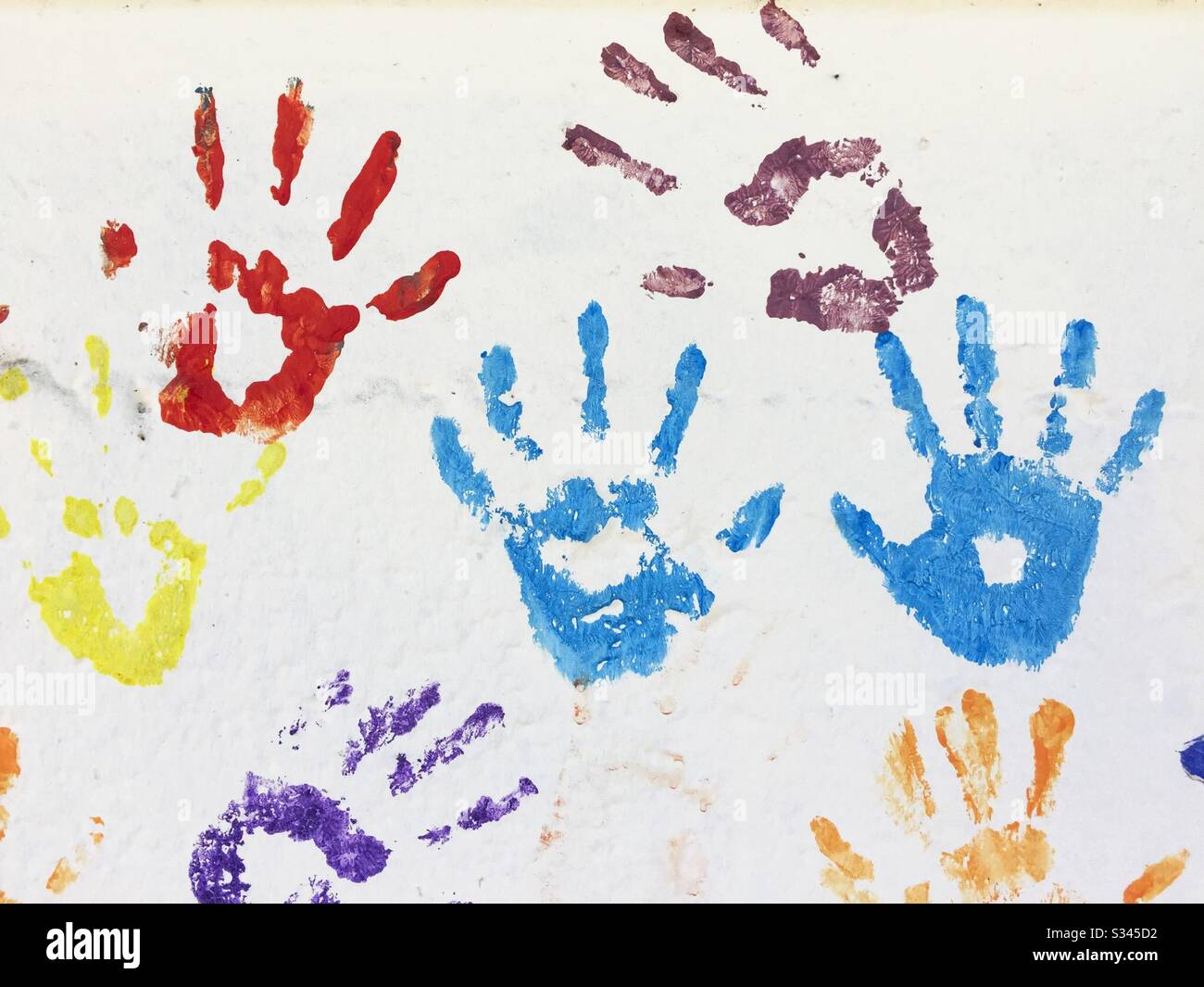 Messy Baby Handprints - Smartphone Captured Stock Image