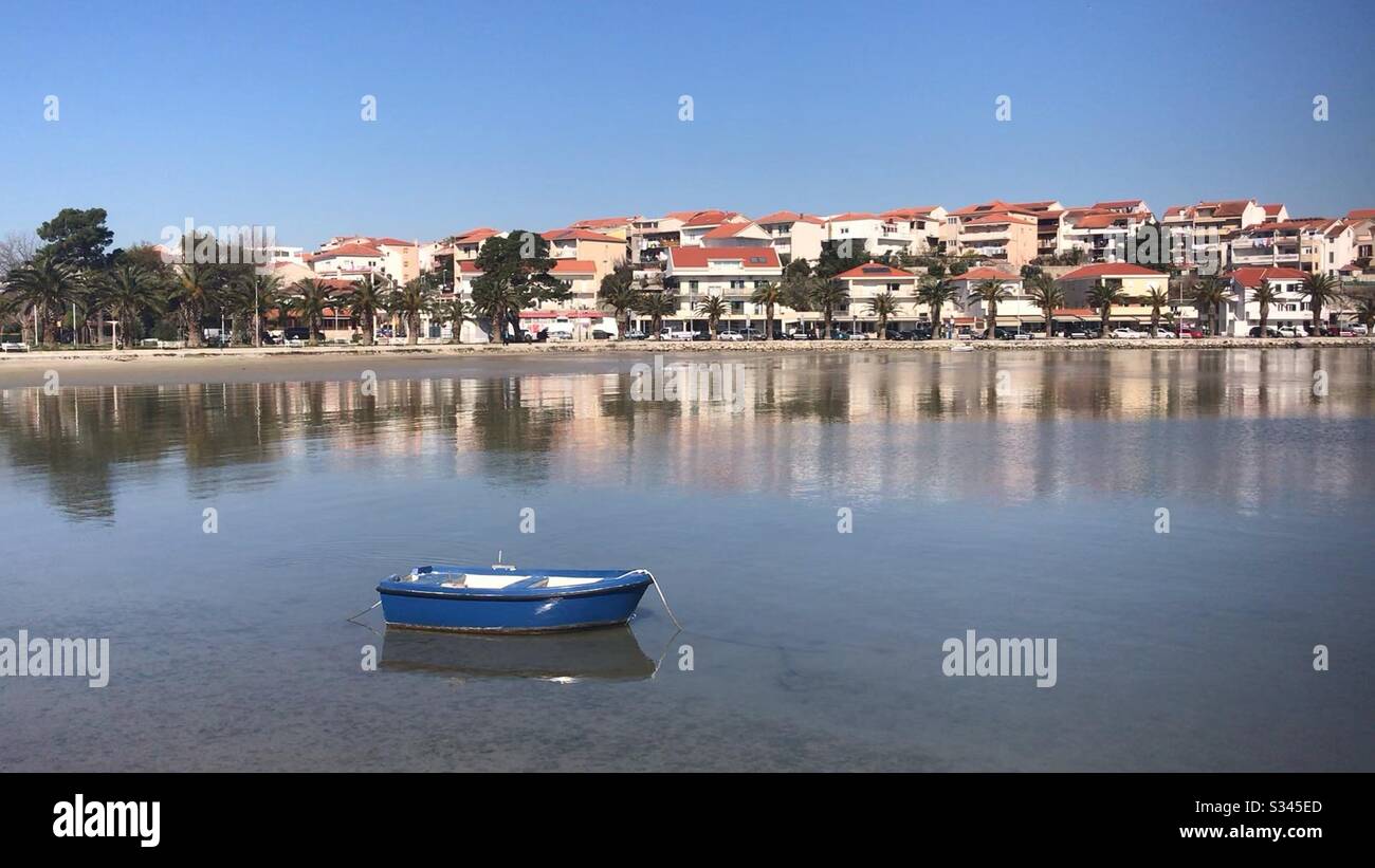 An idyllic winter day in Stobrec, Croatia. It is all empty because of corona virus - Smartphone Captured Stock Image