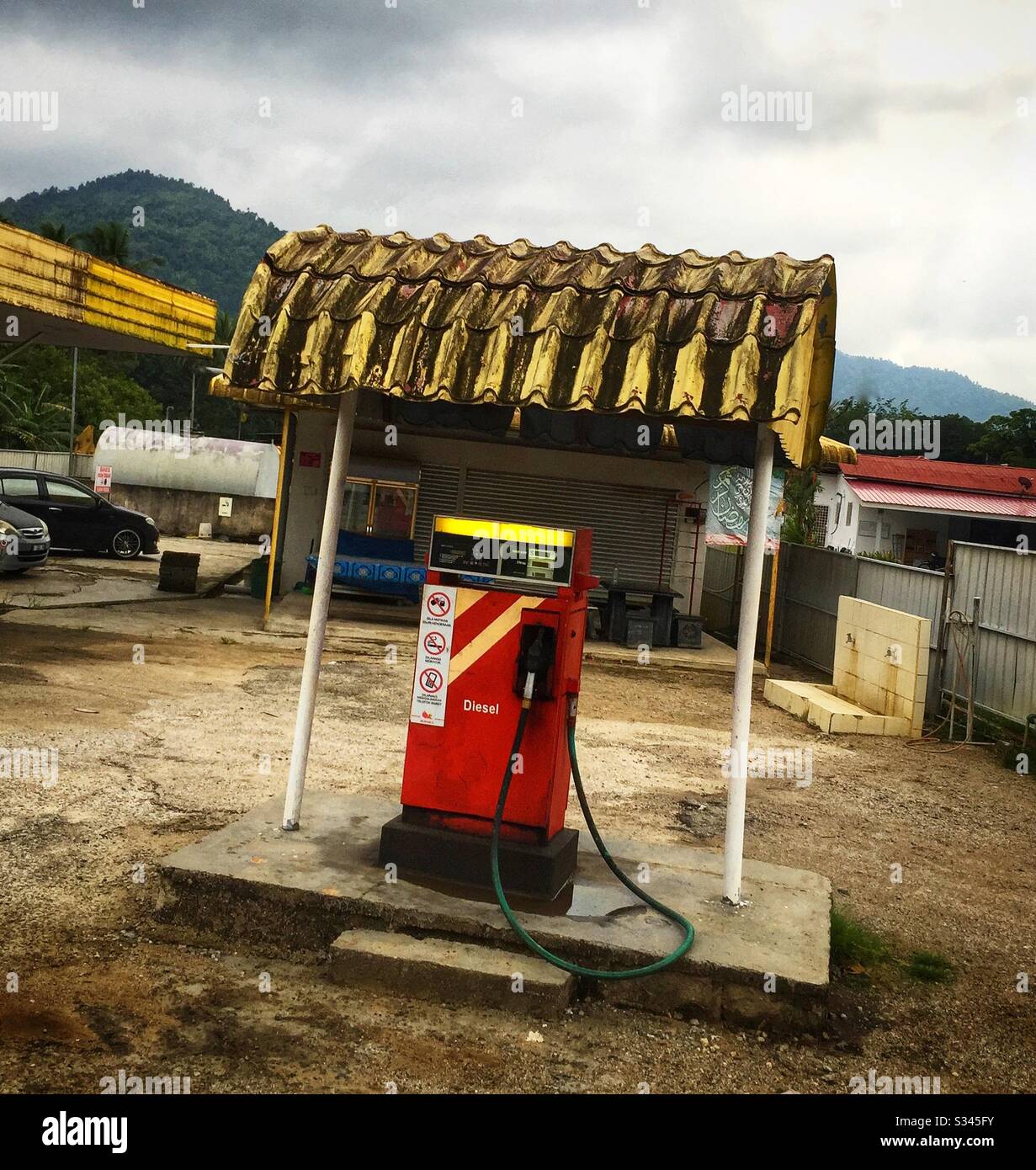 The Petrol Station In Kampong Gunong Near Jeli Kelantan Malaysia Stock Photo Alamy
