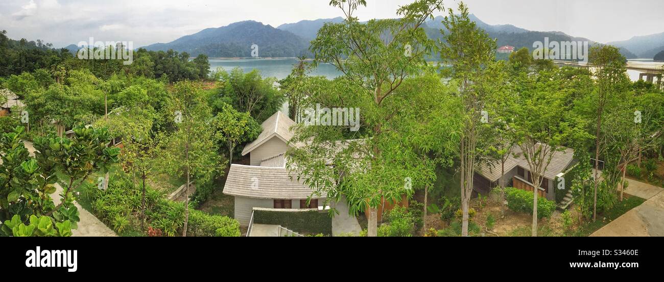 Guest accommodation at Belum Rainforest Resort, Pulau Banding (Banding Island), Perak, Malaysia - Smartphone Captured Stock Image