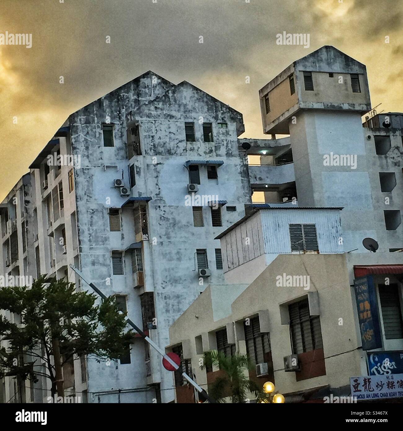 Sri Pelangi, an old apartment building in George Town, Penang, Malaysia - Smartphone Captured Stock Image