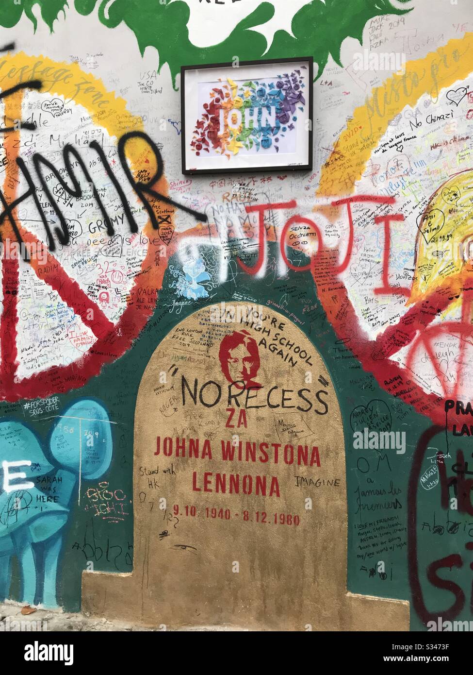 John Lennon Wall Prague Stock Photo
