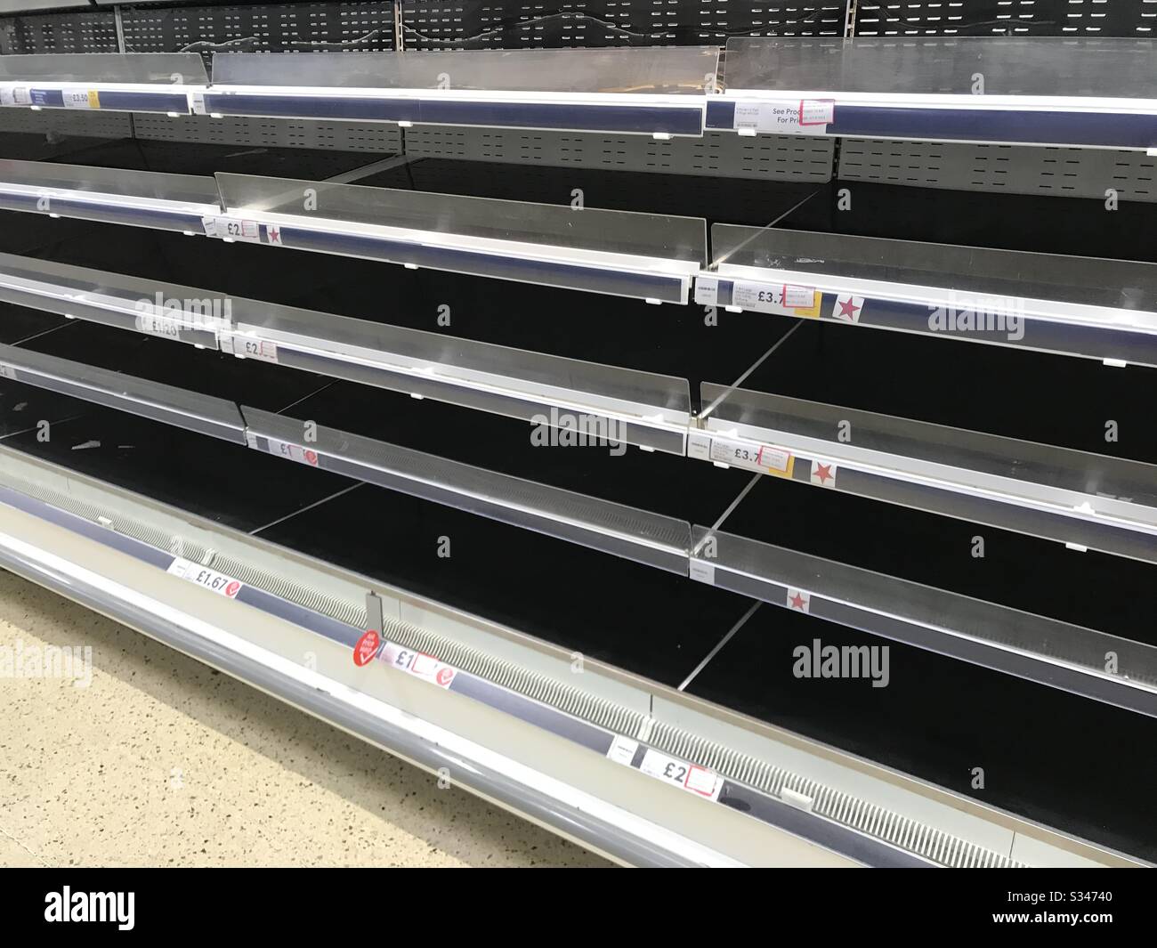 Empty supermarket shelves Stock Photo Alamy